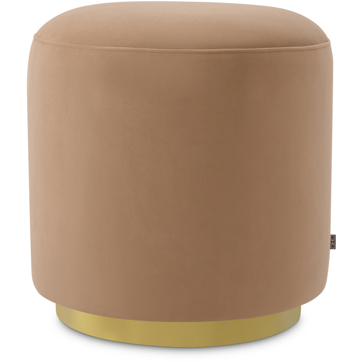 Greer Savona Camel and Brushed Brass Swivel Base Dining Stool