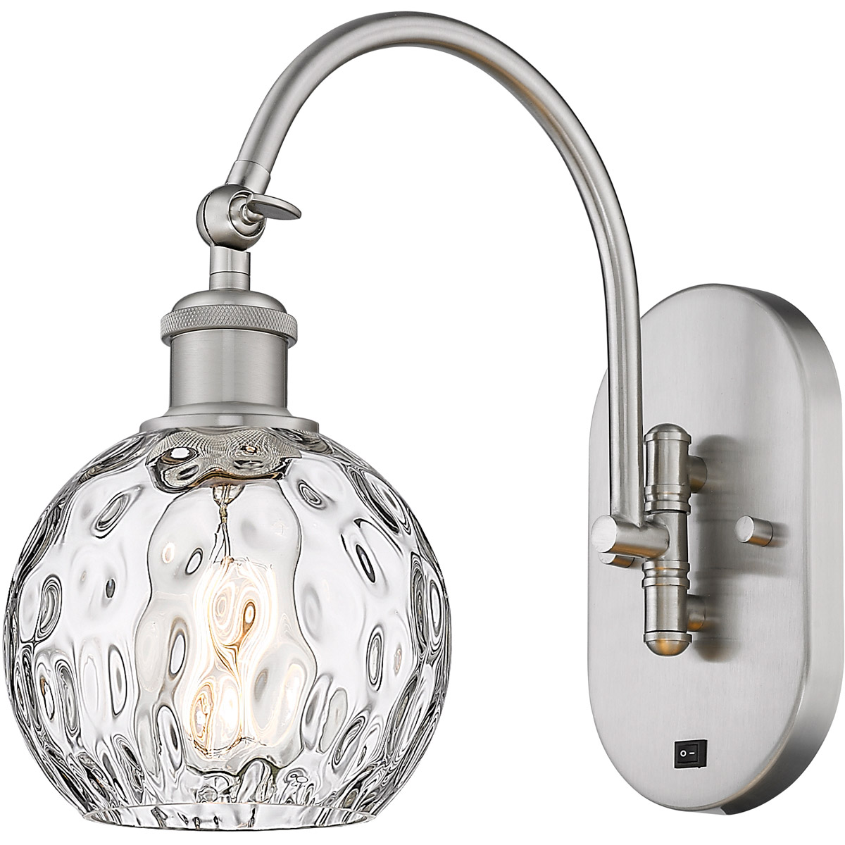 Ballston Athens Water Glass LED 6 inch Brushed Satin Nickel Sconce Wall Light