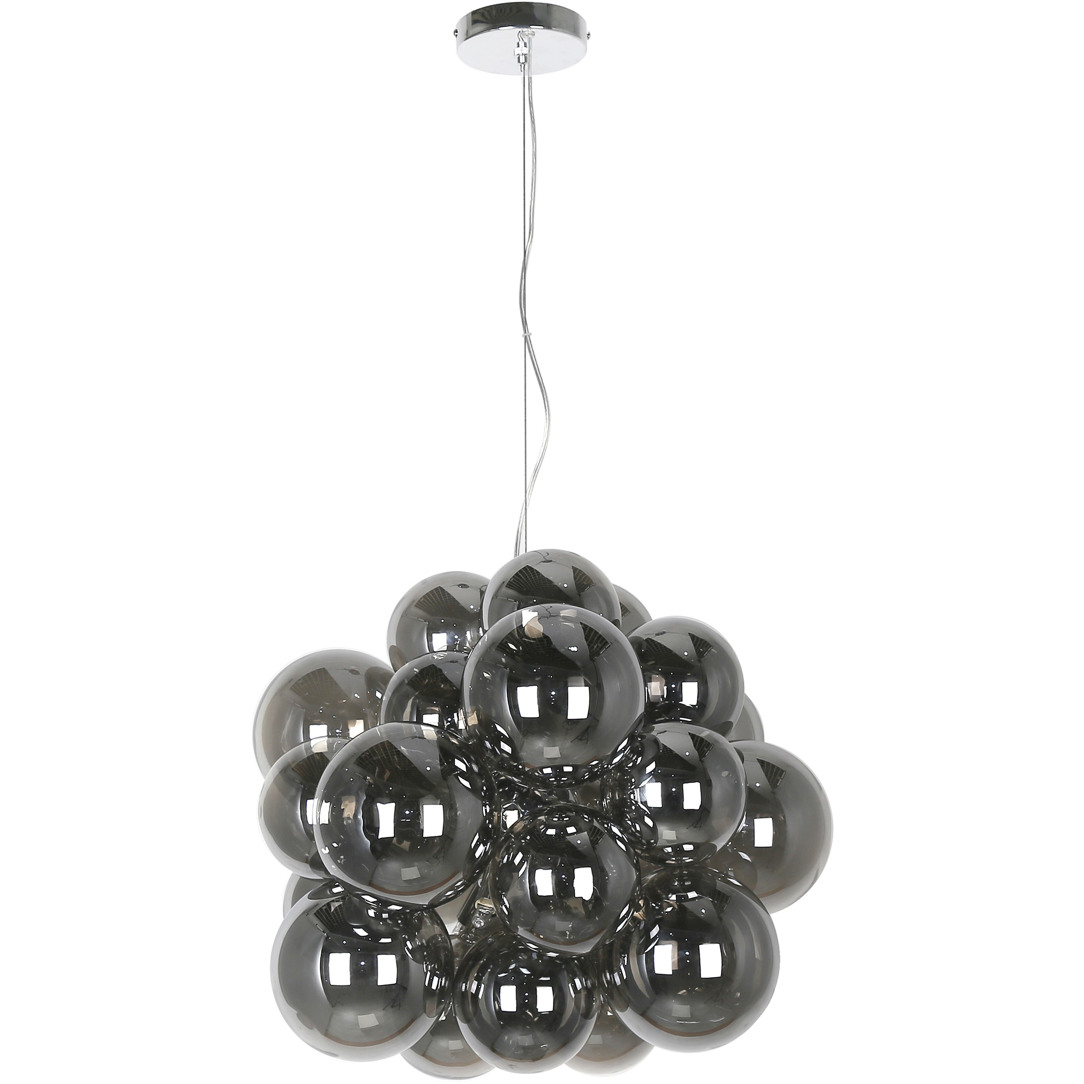 Comet 6 Light 20 inch Smoke with Polished Chrome Chandelier Ceiling Light