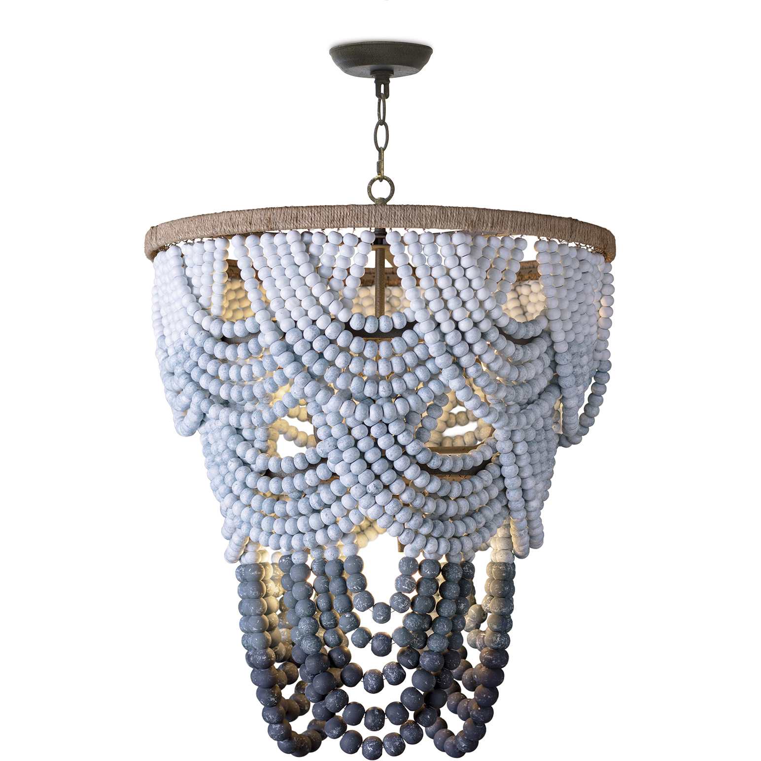 Ombre 6 Light 24 inch Blue Chandelier Ceiling Light
