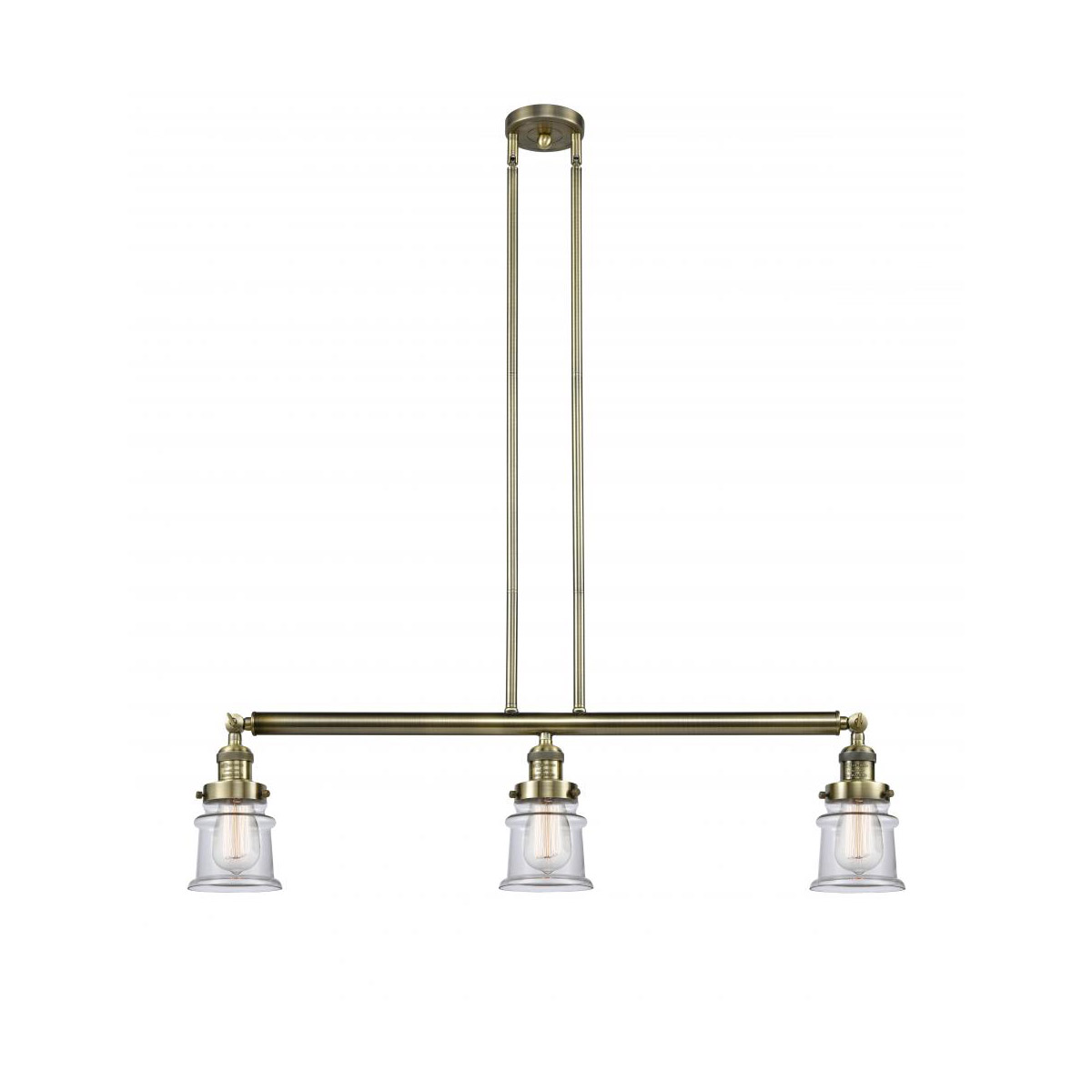 Franklin Restoration Small Canton LED 38.5 inch Antique Brass Island Light Ceiling Light in Clear Glass, Franklin Restoration