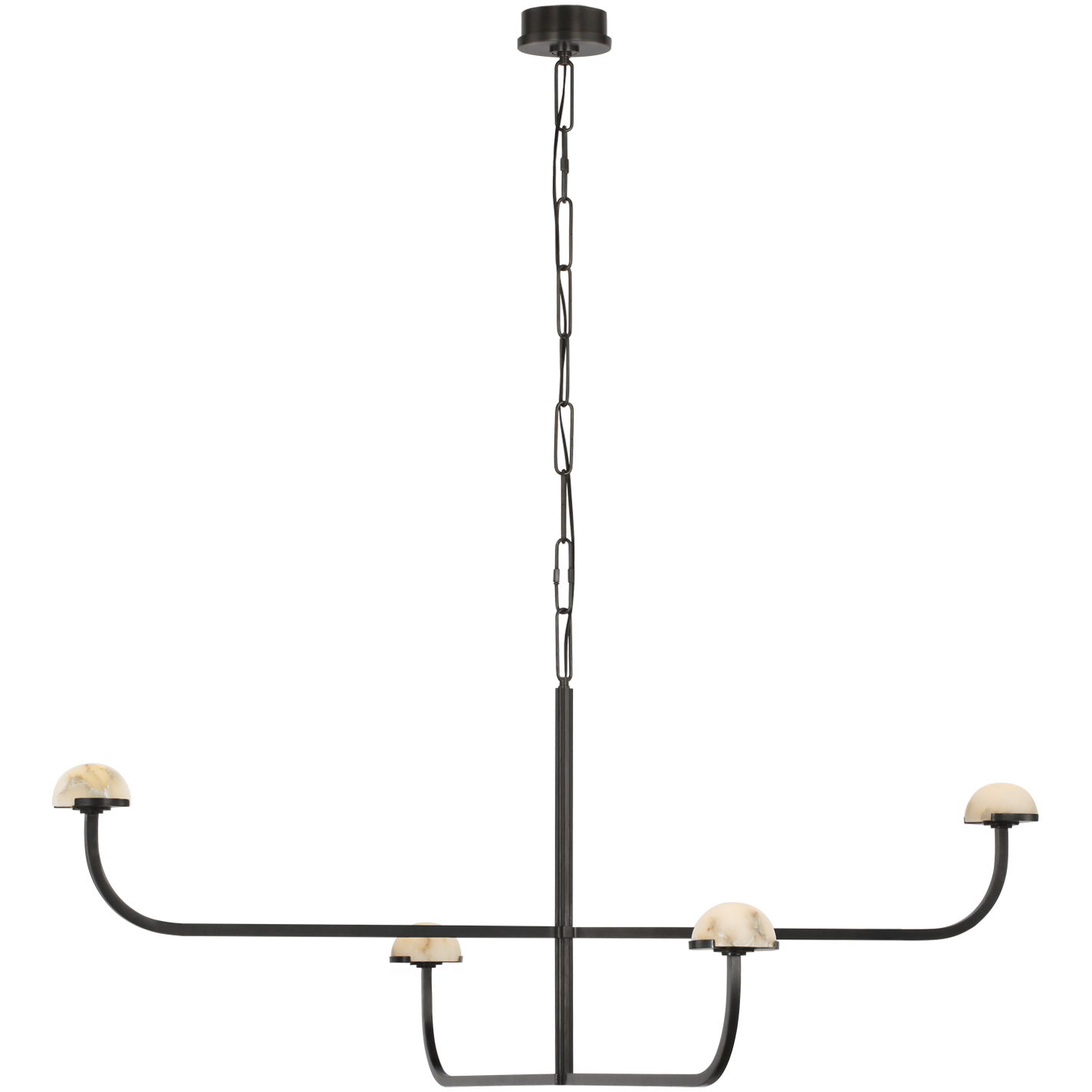 Kelly Wearstler Pedra LED 54.75 inch Bronze Two Tier Shallow Chandelier Ceiling Light