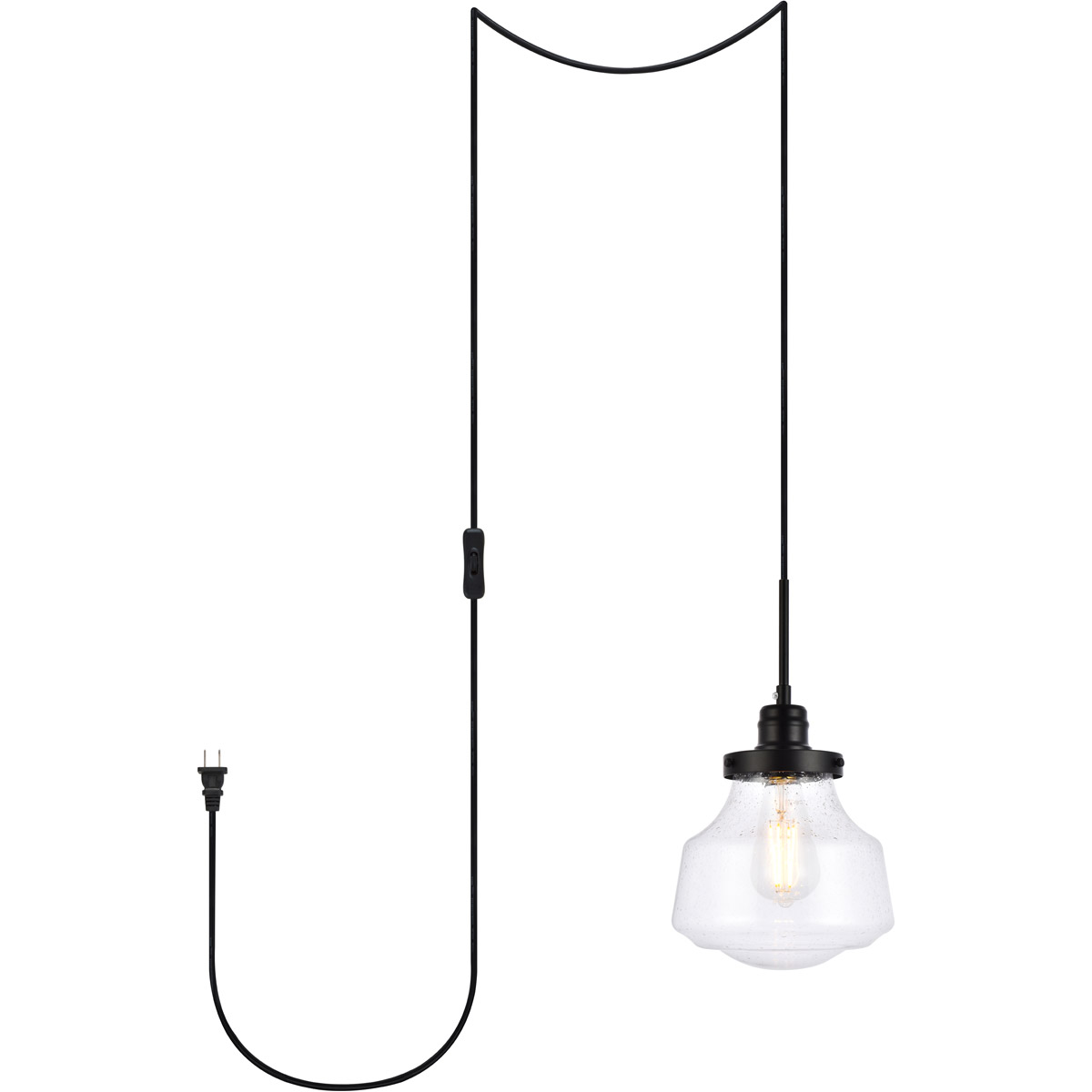 Lyle 1 Light 8 inch Black Pendant Ceiling Light