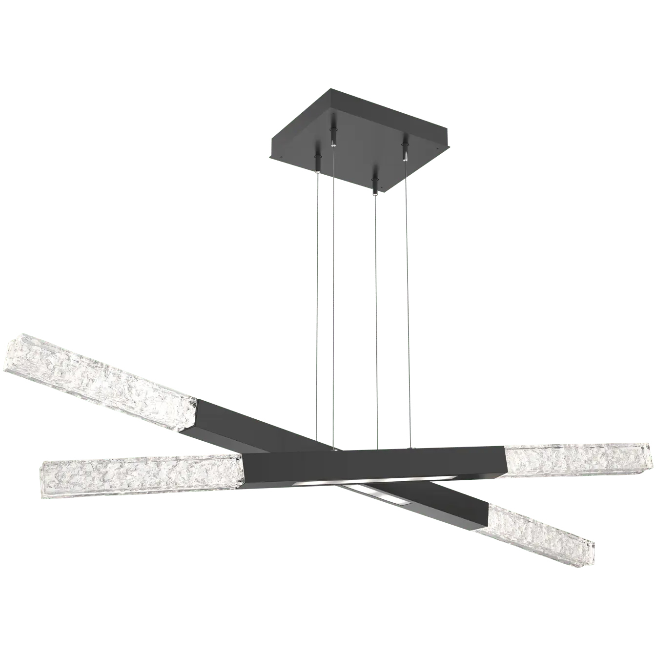 Axis LED 47.9 inch Matte Black Linear Chandelier Ceiling Light, Moda