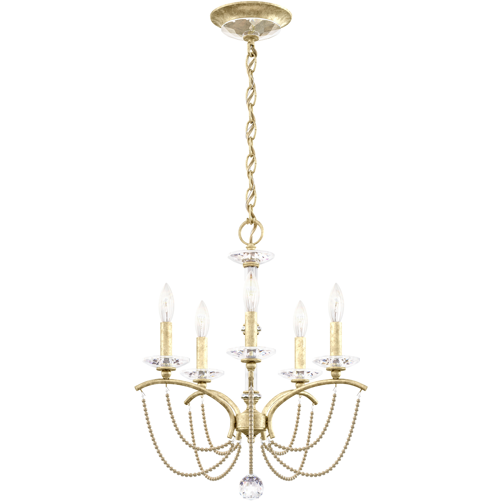Priscilla 5 Light Heirloom Silver Chandelier Ceiling Light in Bronze Pearl, Adjustable Height