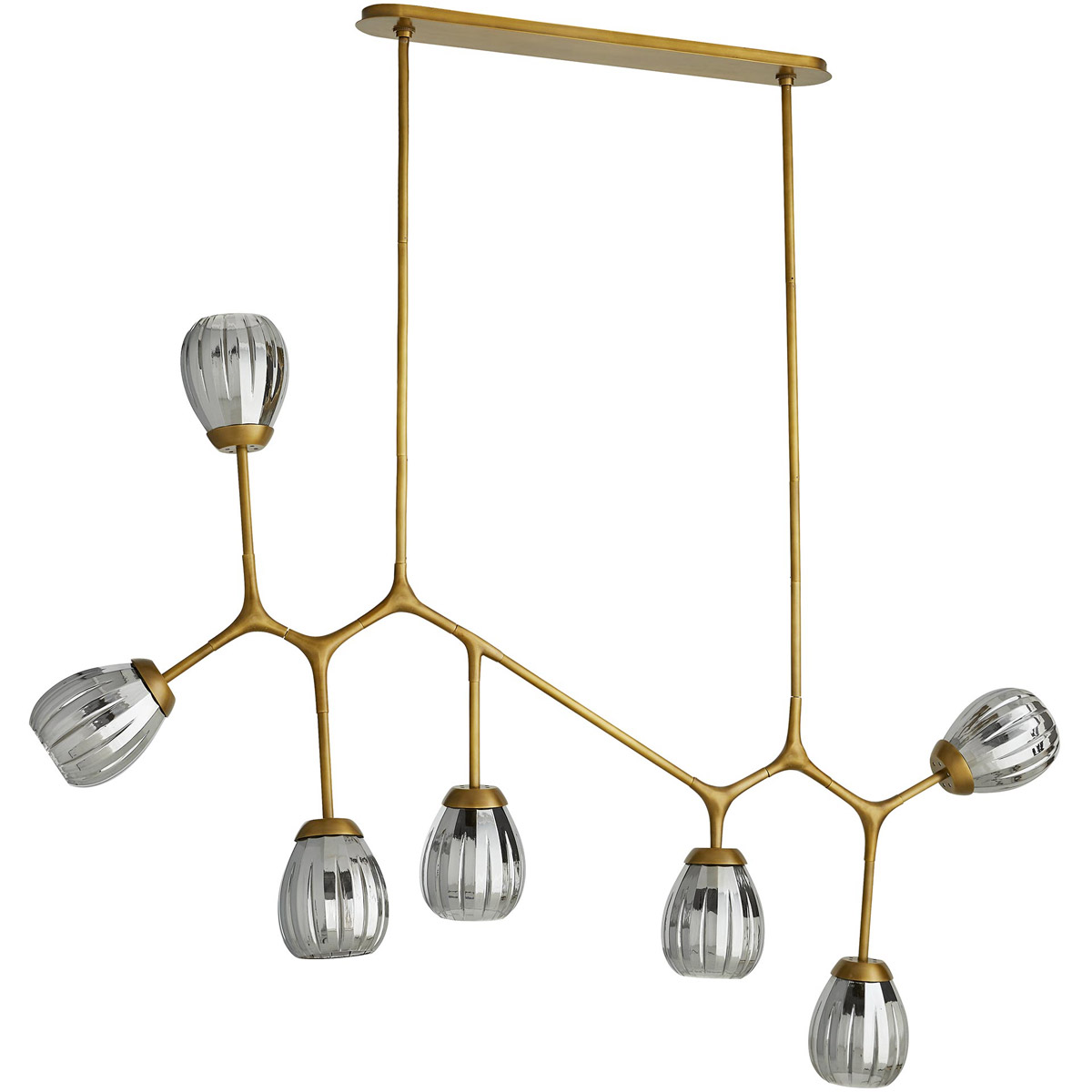 Smyth 7 Light 66 inch Antique Brass Linear Chandelier Ceiling Light