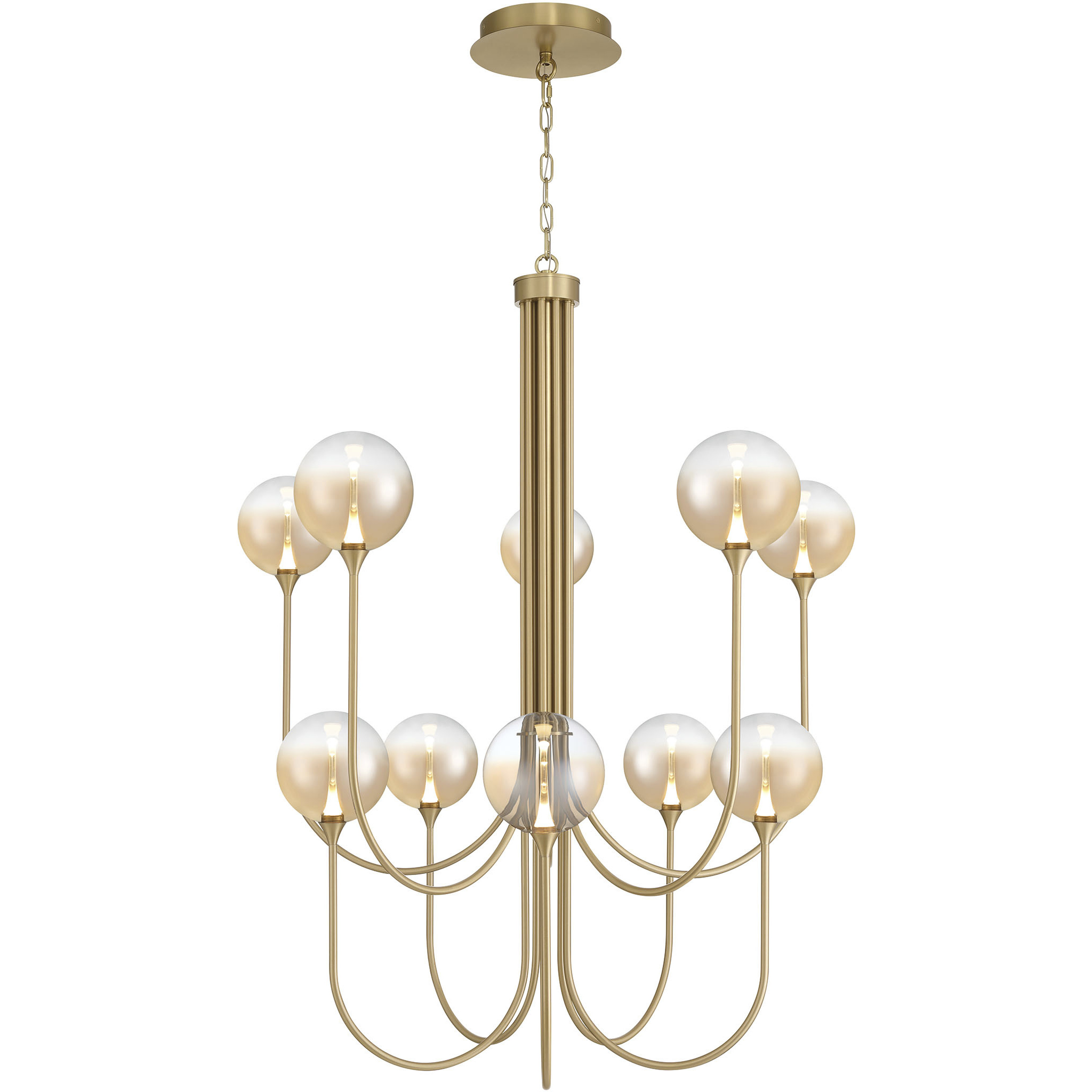 Iissa 10 Light 40 inch Gold Chandelier Ceiling Light in Amber