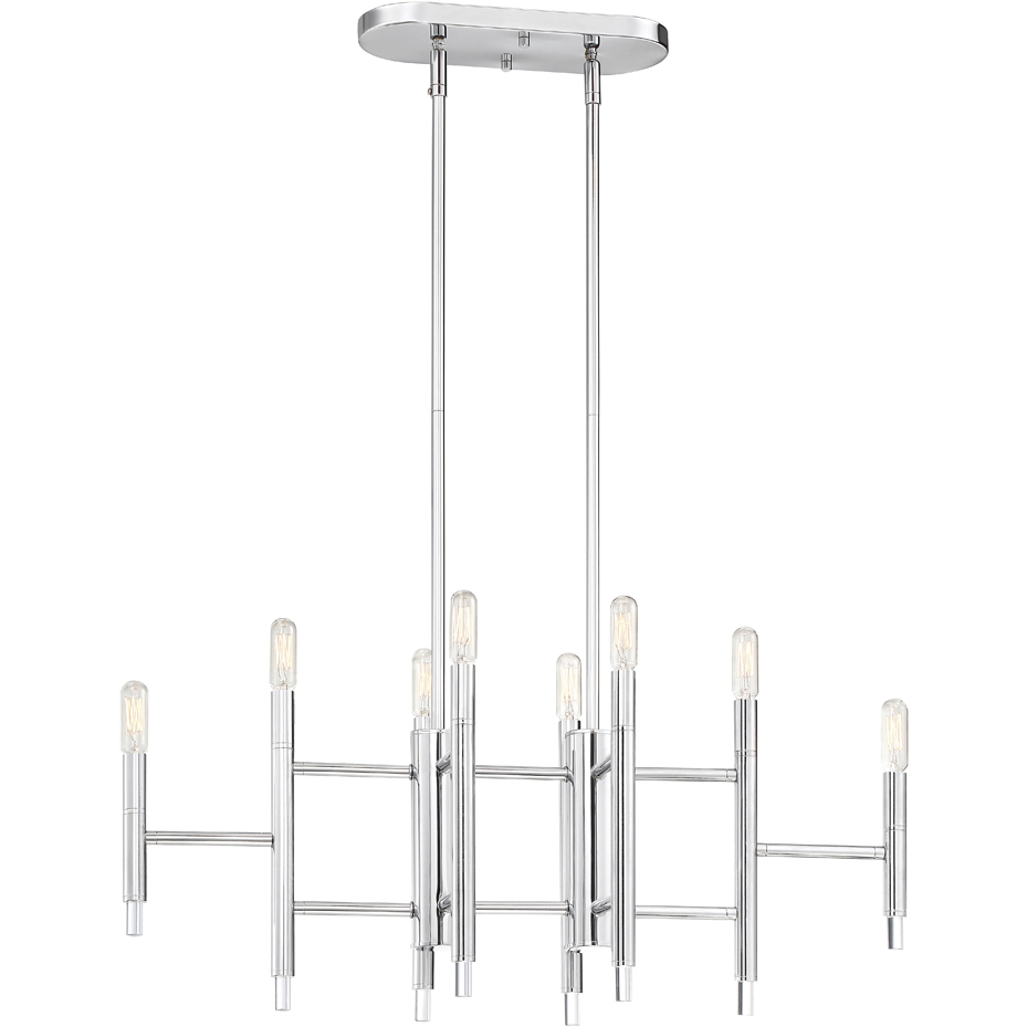 Jessa 8 Light 30 inch Chrome Linear Chandelier Ceiling Light