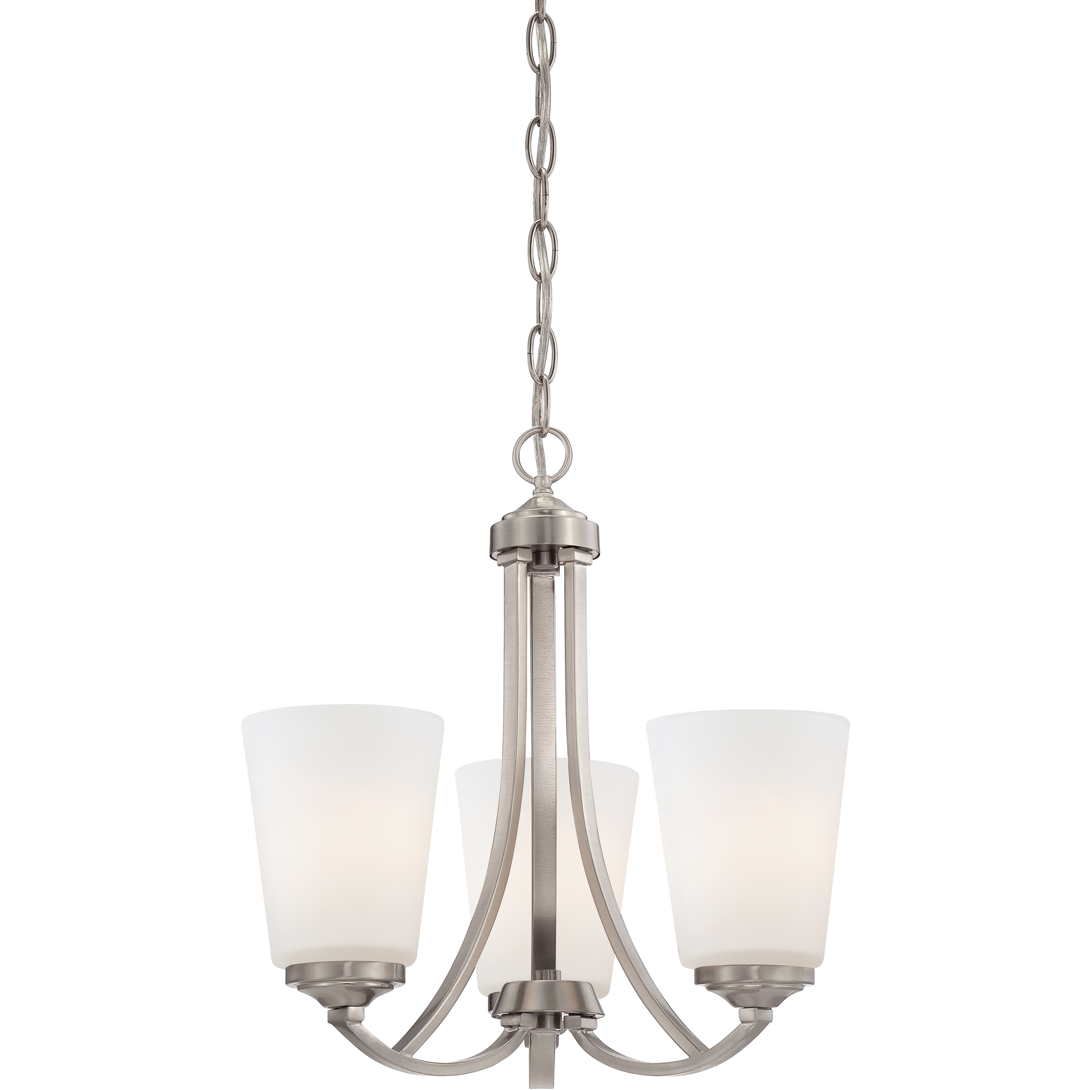 Overland Park 3 Light 16 inch Brushed Nickel Mini Chandelier Ceiling Light