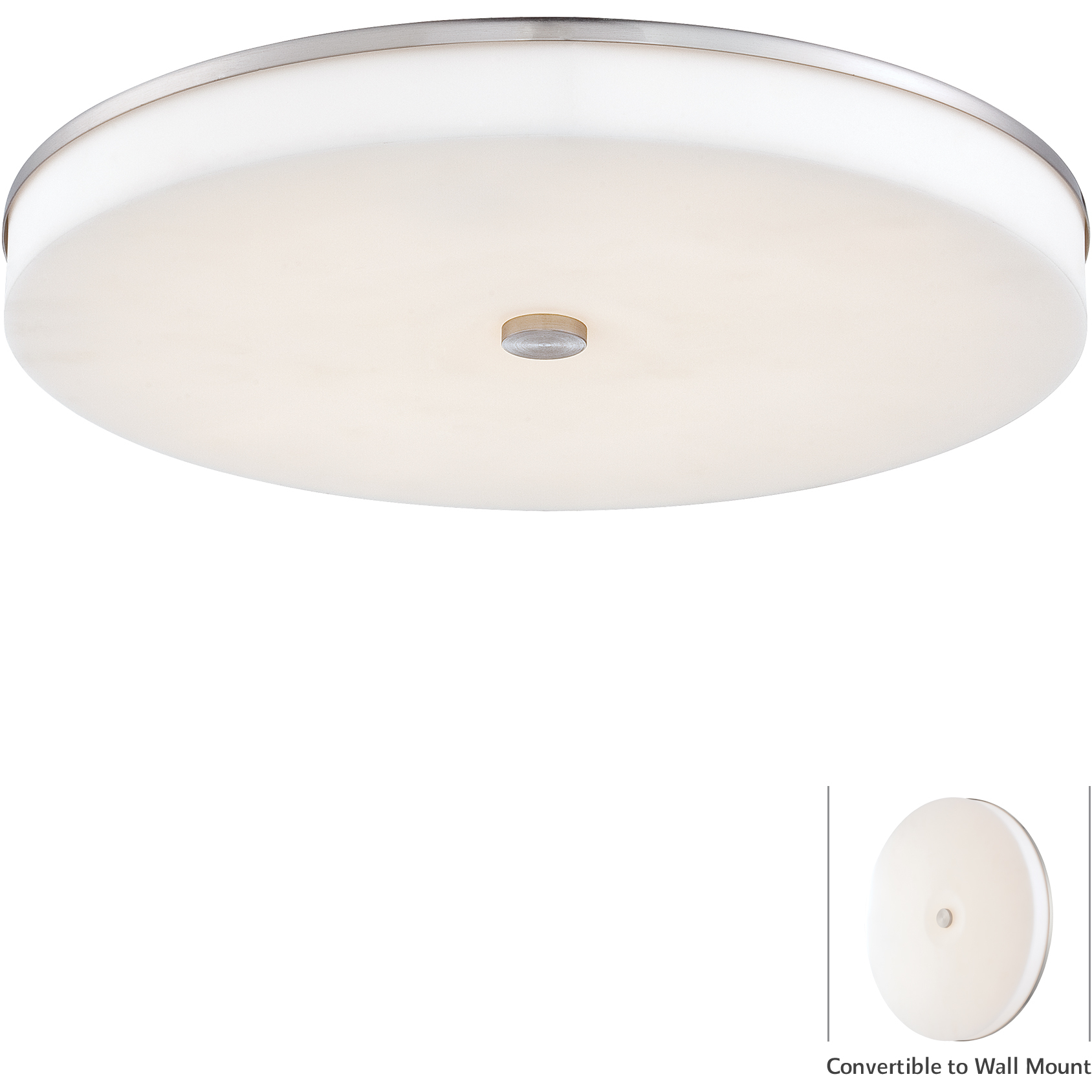 U.H.O. LED 15 inch Brushed Nickel ADA Wall Sconce / Flush Mount Wall Light, Convertible To Flush Mount