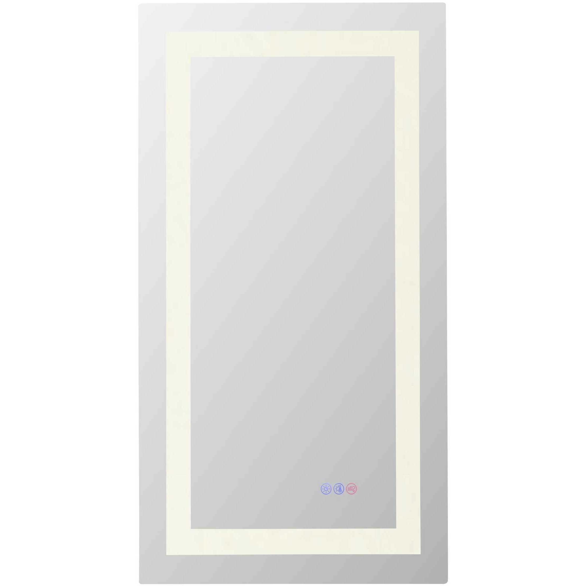 Riven 36 X 18 inch White LED Mirror
