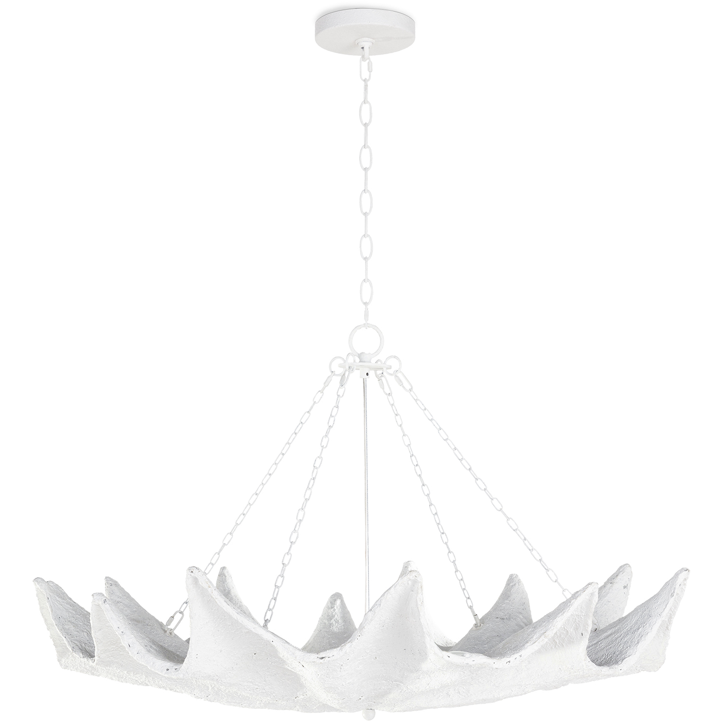 Clam 12 Light 37.5 inch White Chandelier Ceiling Light