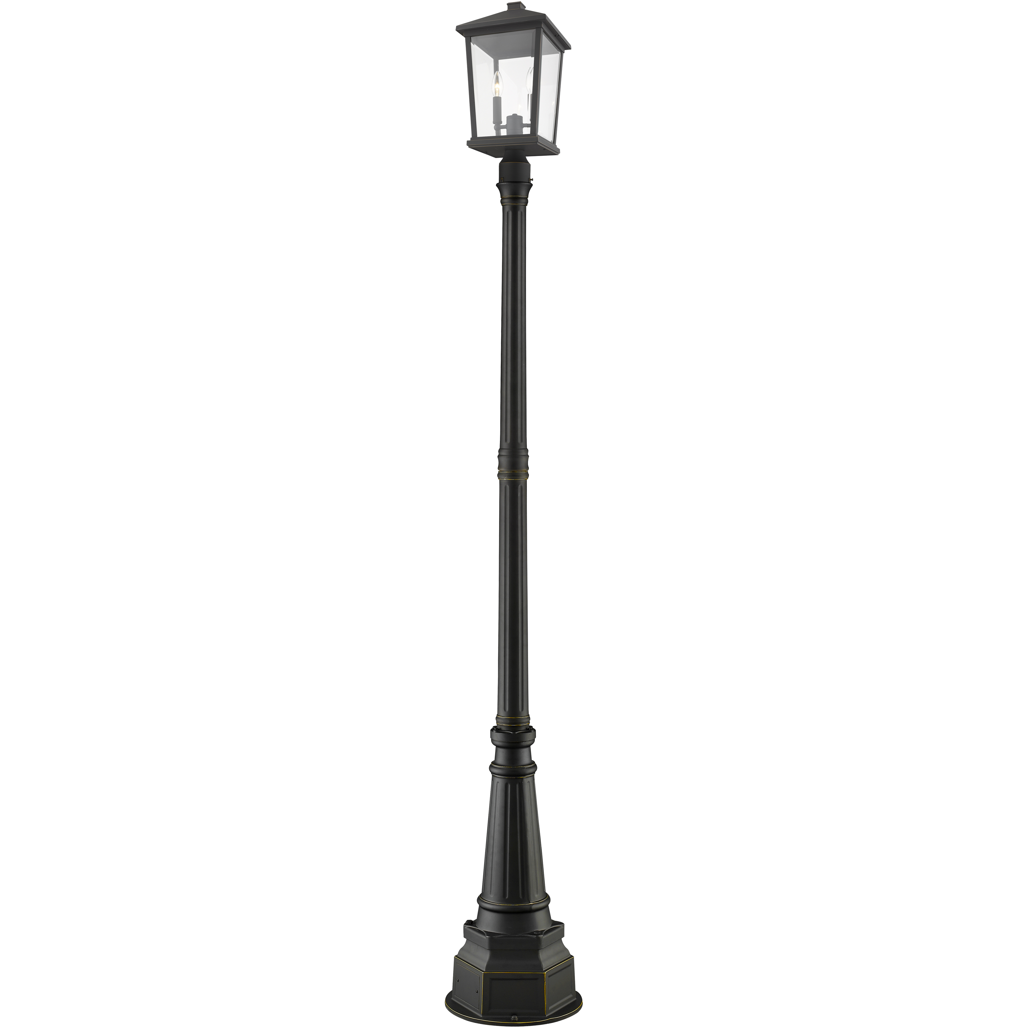 Beacon 3 Light 93.75 inch Oil Rubbed Bronze Outdoor Post Mounted Fixture