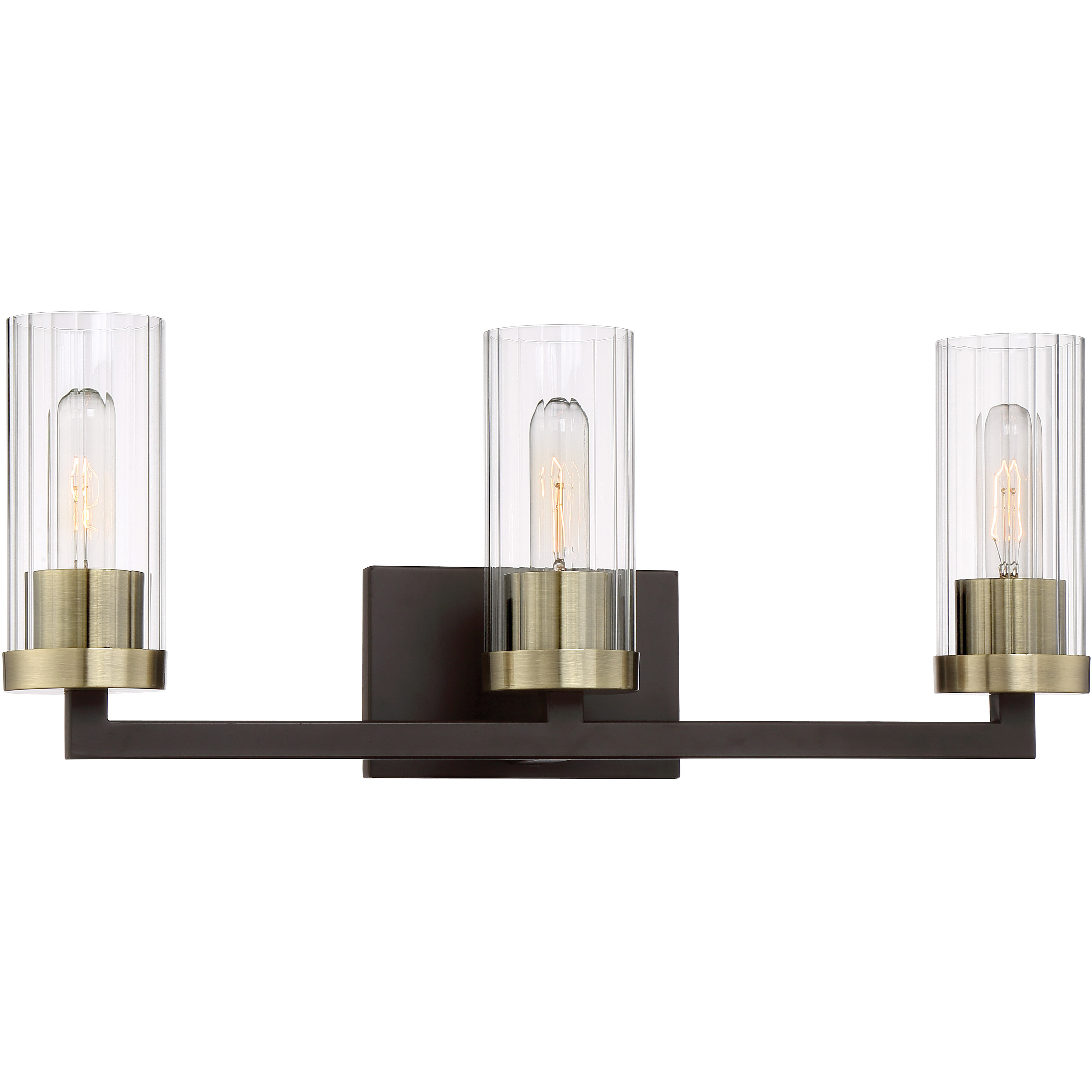 Ainsley Court 3 Light 23 inch Aged Kinston Bronze/Brushed Bath Light Wall Light