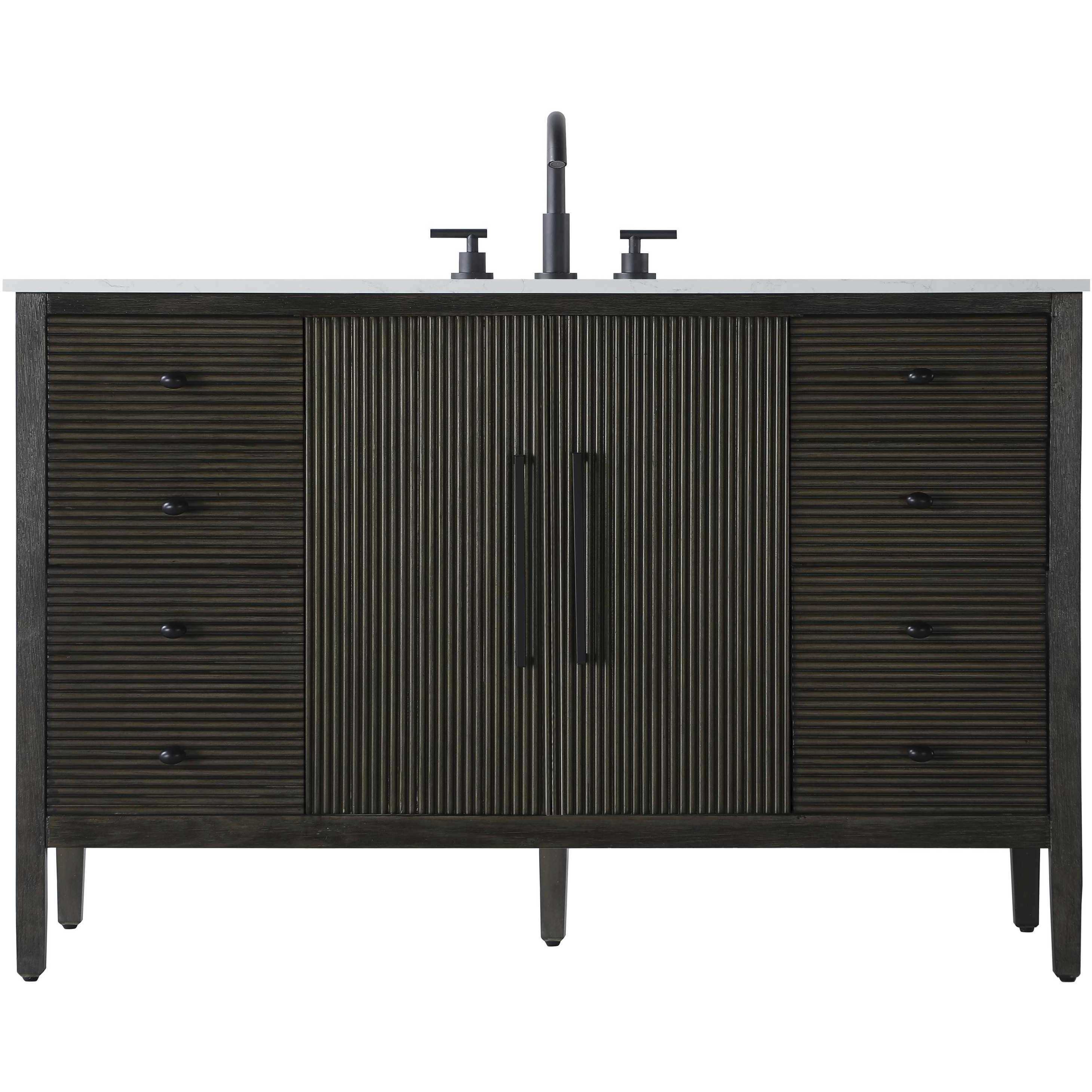 Blakely 54 X 34 inch Chocolate Oak Bathroom Vanity Cabinet