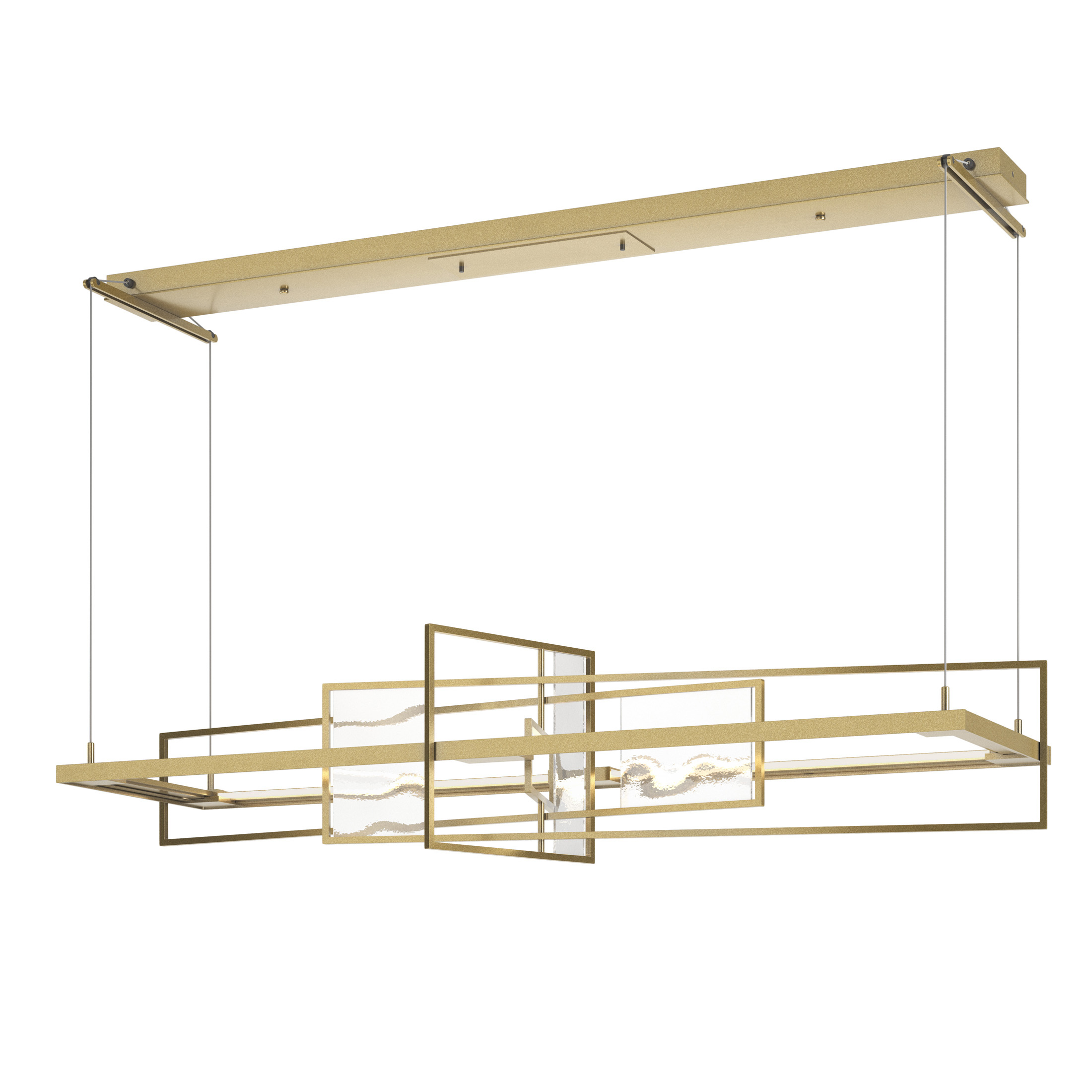Summer LED 54.2 inch Modern Brass and Aqualite Glass Pendant Ceiling Light in Modern Brass/Aqualite