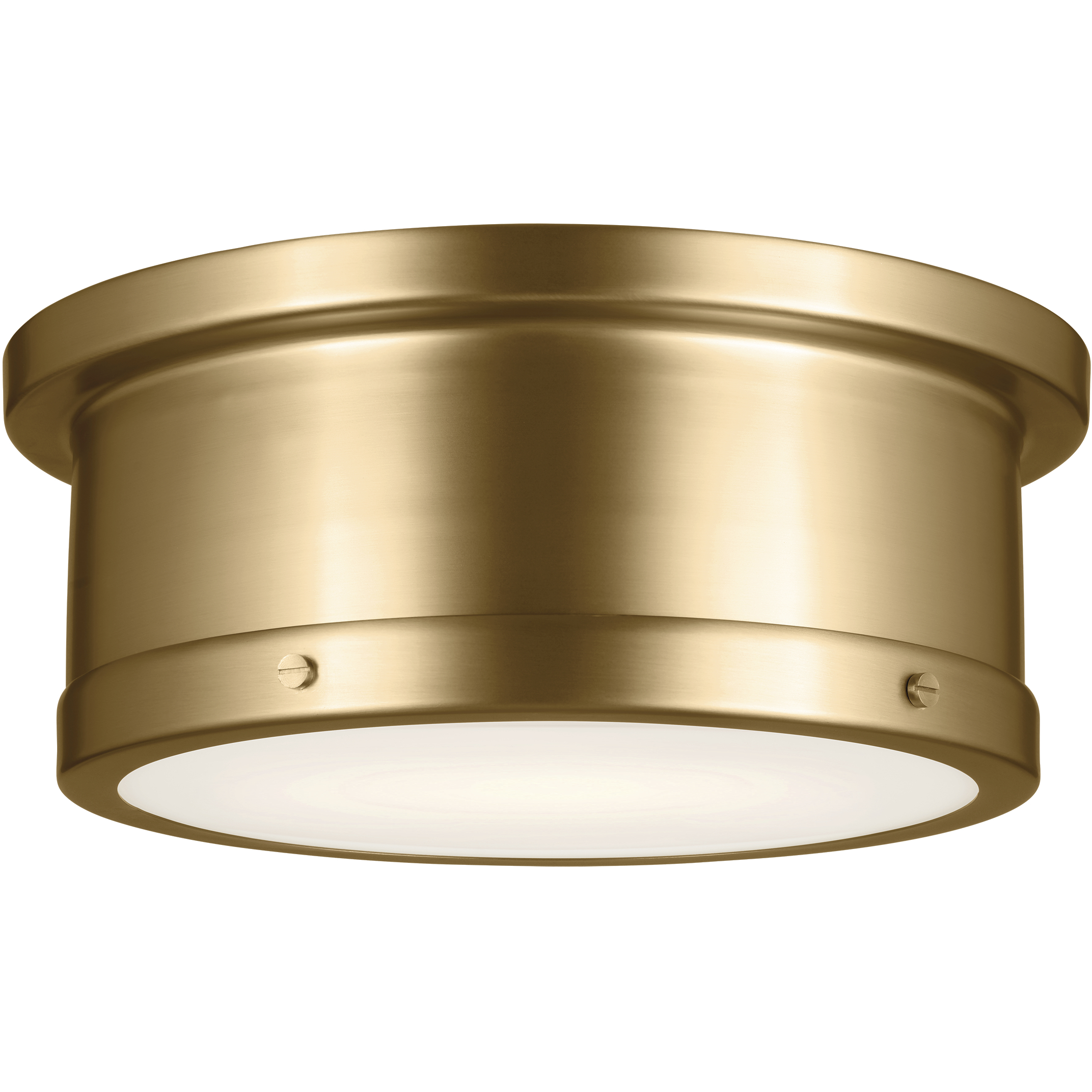 Serca 2 Light 14.25 inch Brushed Natural Brass Flush Mount Ceiling Light