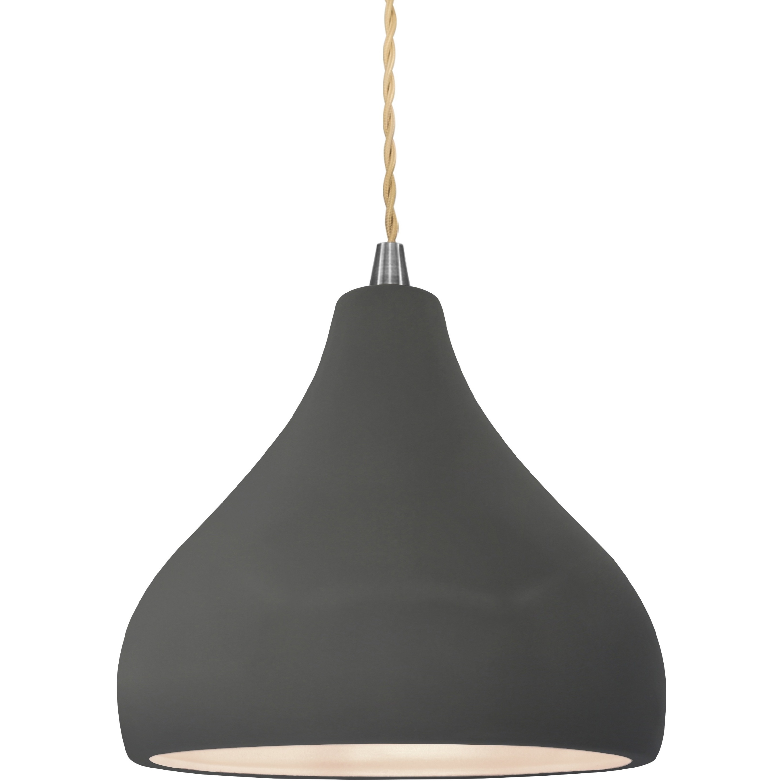 Radiance LED 8 inch Gloss Grey and Brushed Nickel Pendant Ceiling Light