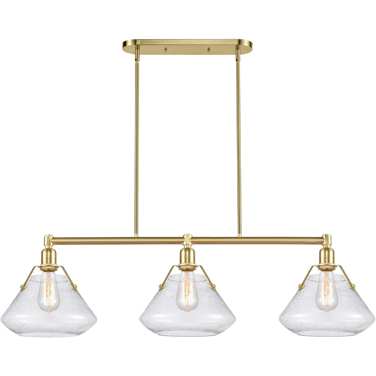 Luna 3 Light 41.75 inch Satin Brass Island Light Ceiling Light