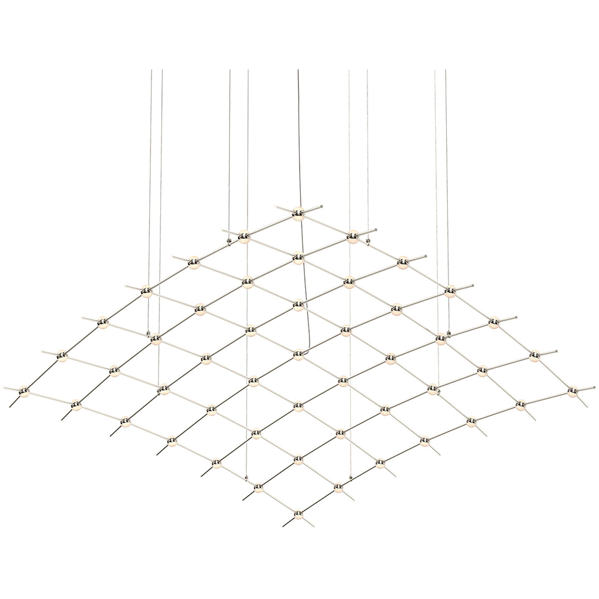 Constellation Aquarius Major LED 177 inch Satin Nickel Chandelier Ceiling Light in 3000K, White Optical Acrylic, 10 FT. Cord