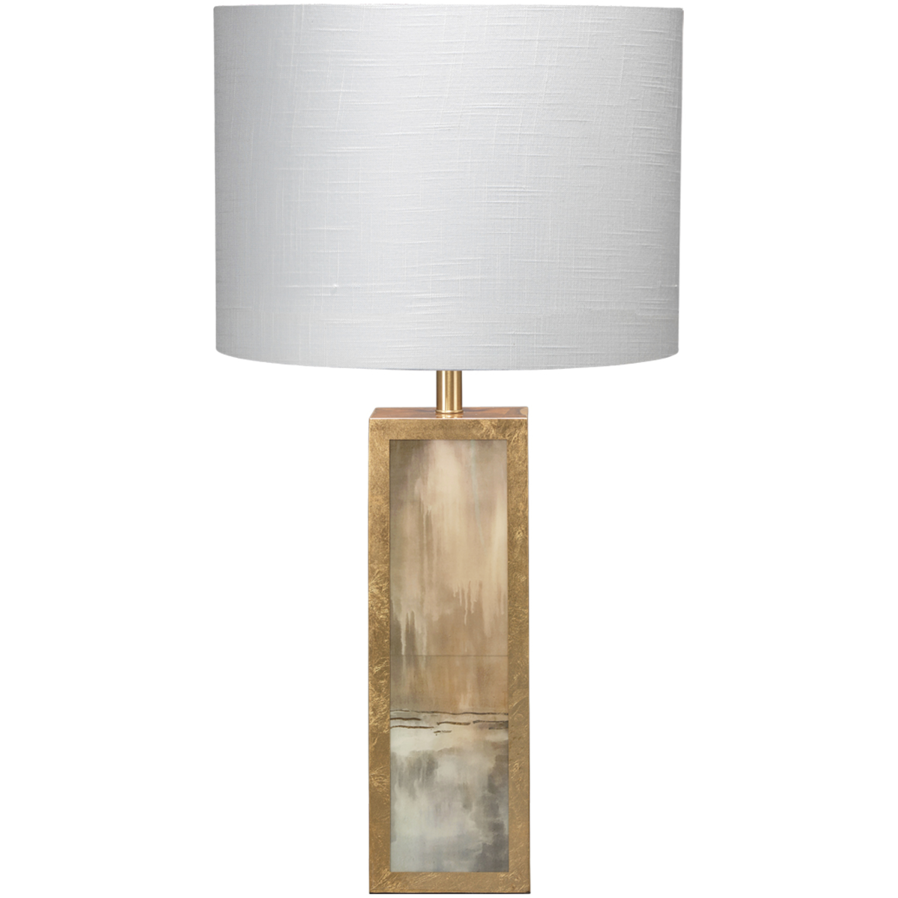 Cloudscape 33 inch 150 watt Taupe & Slate Lacquer w/ Antique Gold Leafed Metal Table Lamp Portable Light