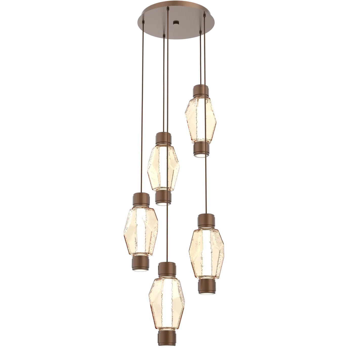 Gem Mandrel LED 21.4 inch Burnished Bronze Multi-Pendant Ceiling Light