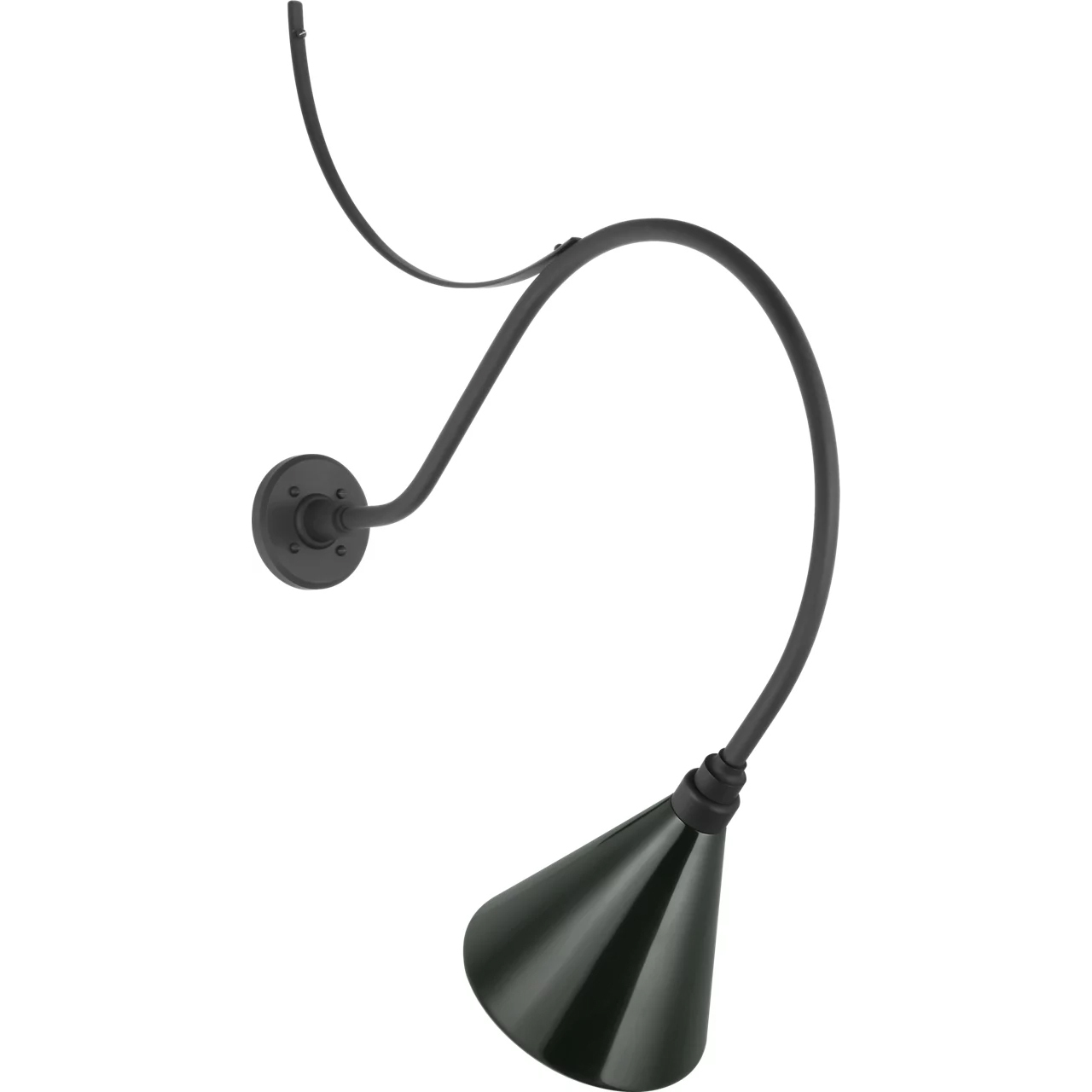 Thomas O'Brien Academy Barn Light LED 37 inch Matte Black Anchored Larrabee Barn Light in 9" Green Conical Savannah Shade