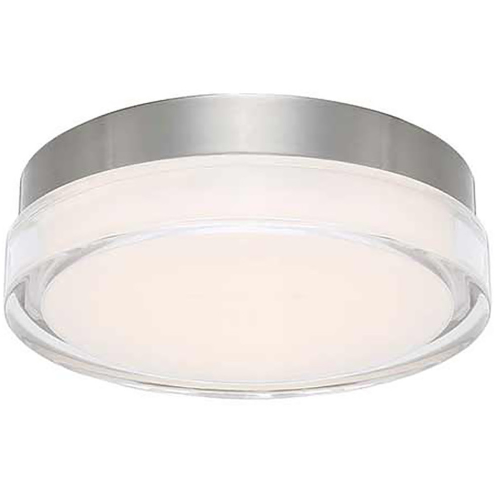 Dot LED 8.88 inch Stainless Steel Flush Mount Ceiling Light in 3500K, dweLED