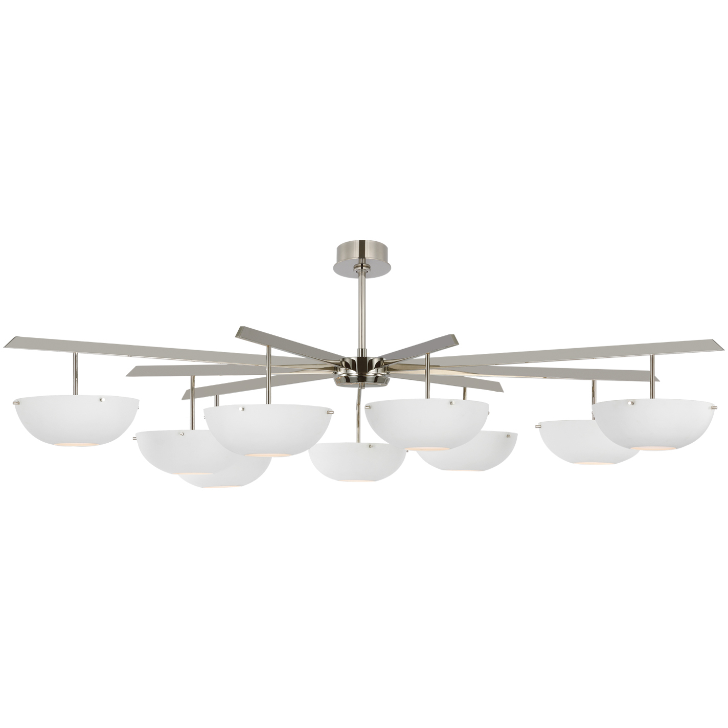 AERIN Valencia LED 58 inch Polished Nickel Chandelier Ceiling Light in White, Grande
