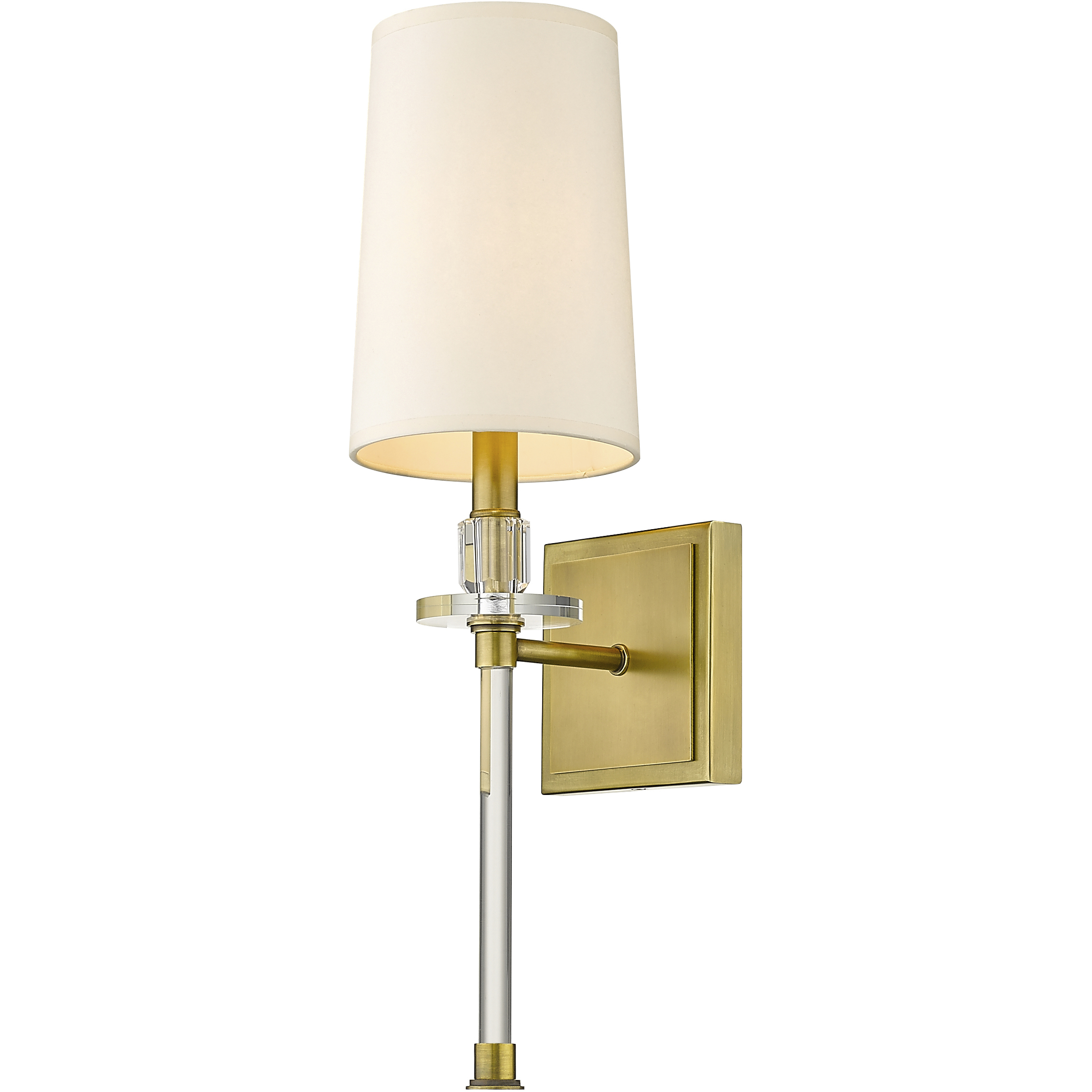 Sophia 1 Light 5.5 inch Rubbed Brass Wall Sconce Wall Light in Beige Parchment Paper