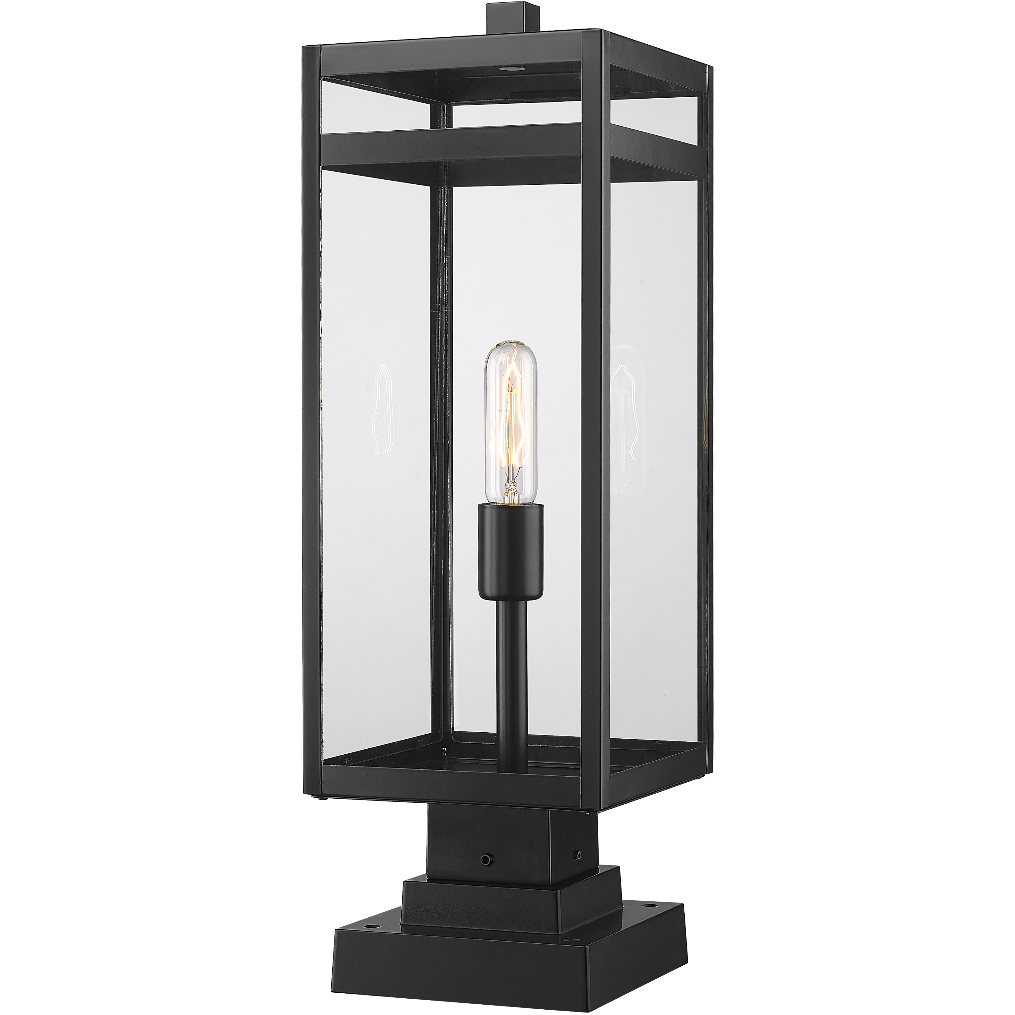 Nuri 1 Light 23 inch Black Outdoor Pier Mounted Fixture