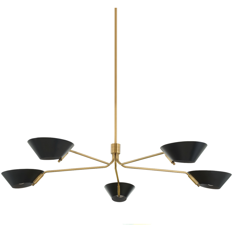 Sacramento 5 Light 63 inch Patina Brass/Soft Black Chandelier Ceiling Light