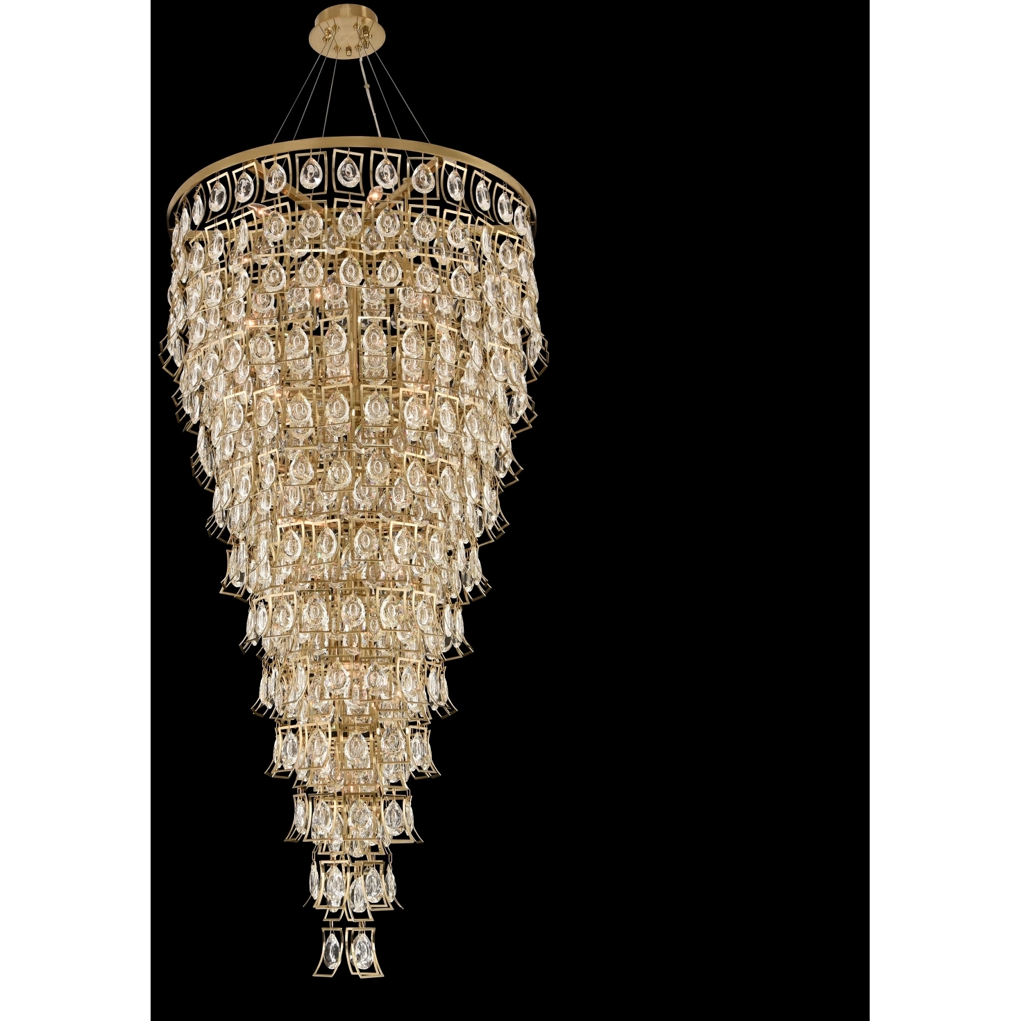 Carmella 28 Light 36 inch Brushed Brass Pendant Ceiling Light