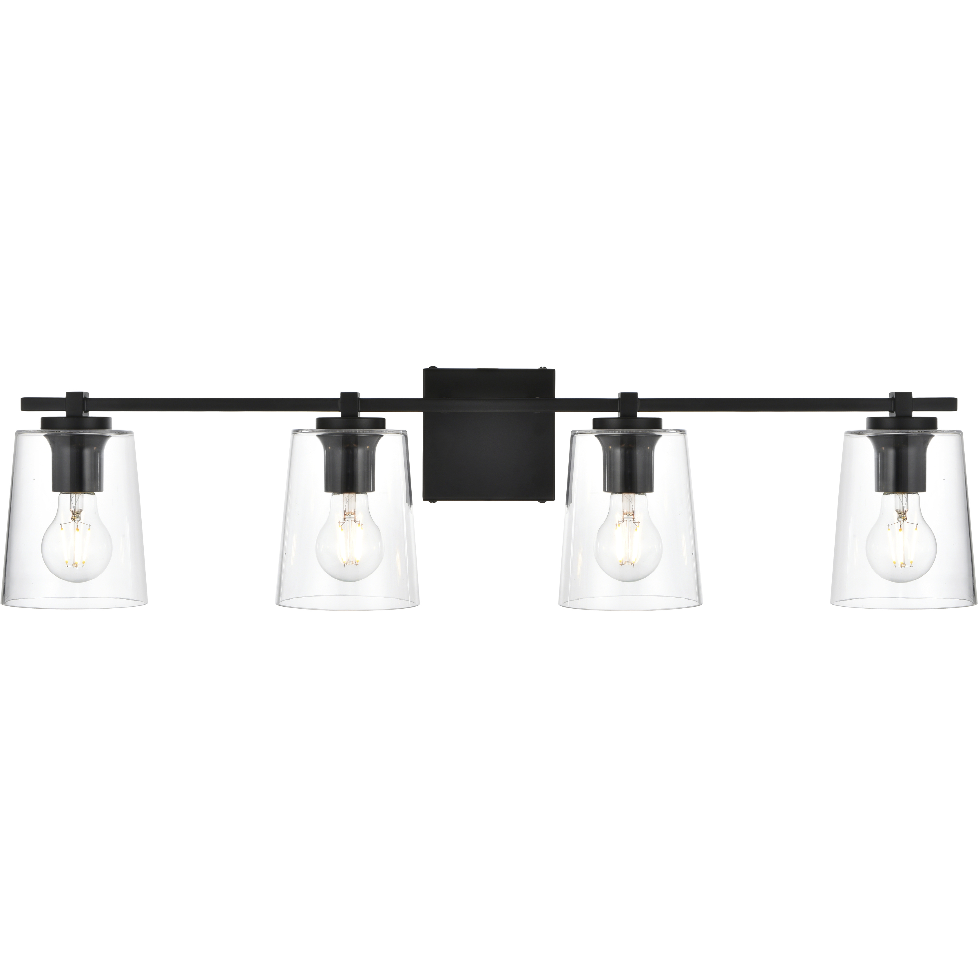 Kacey 4 Light 33 inch Black Bath Sconce Wall Light