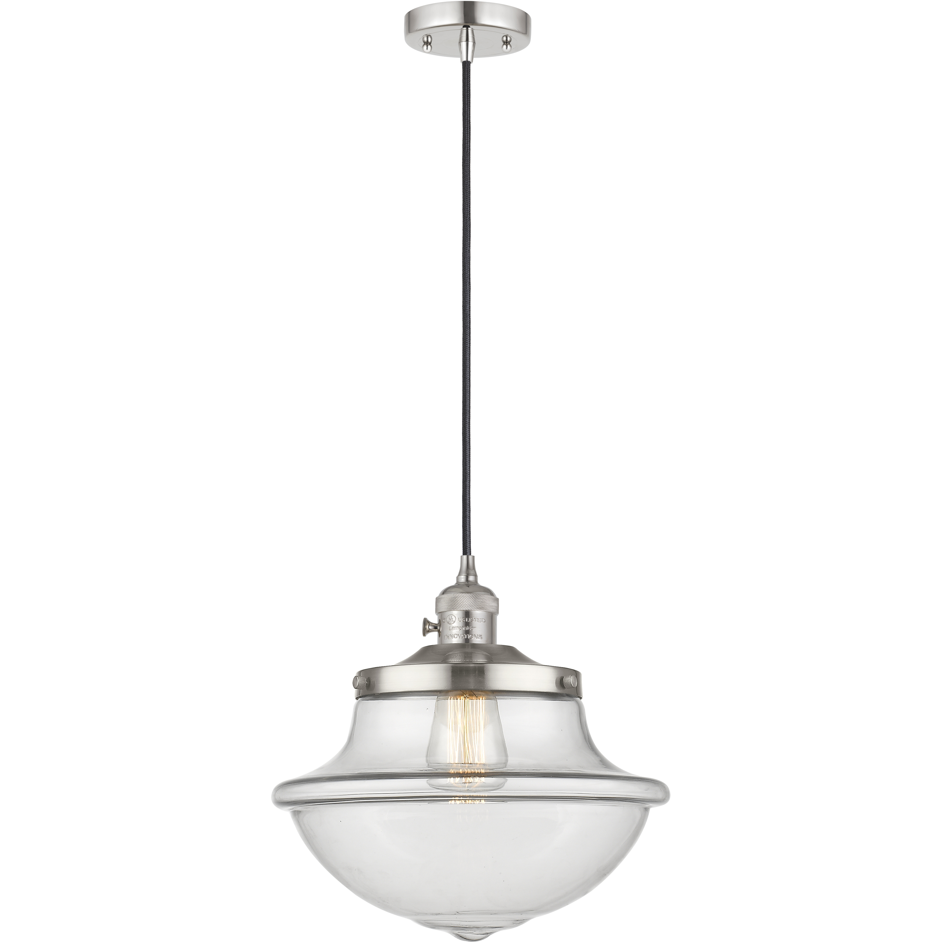 Franklin Restoration Oxford LED 11.75 inch Polished Nickel Mini Pendant Ceiling Light in Clear