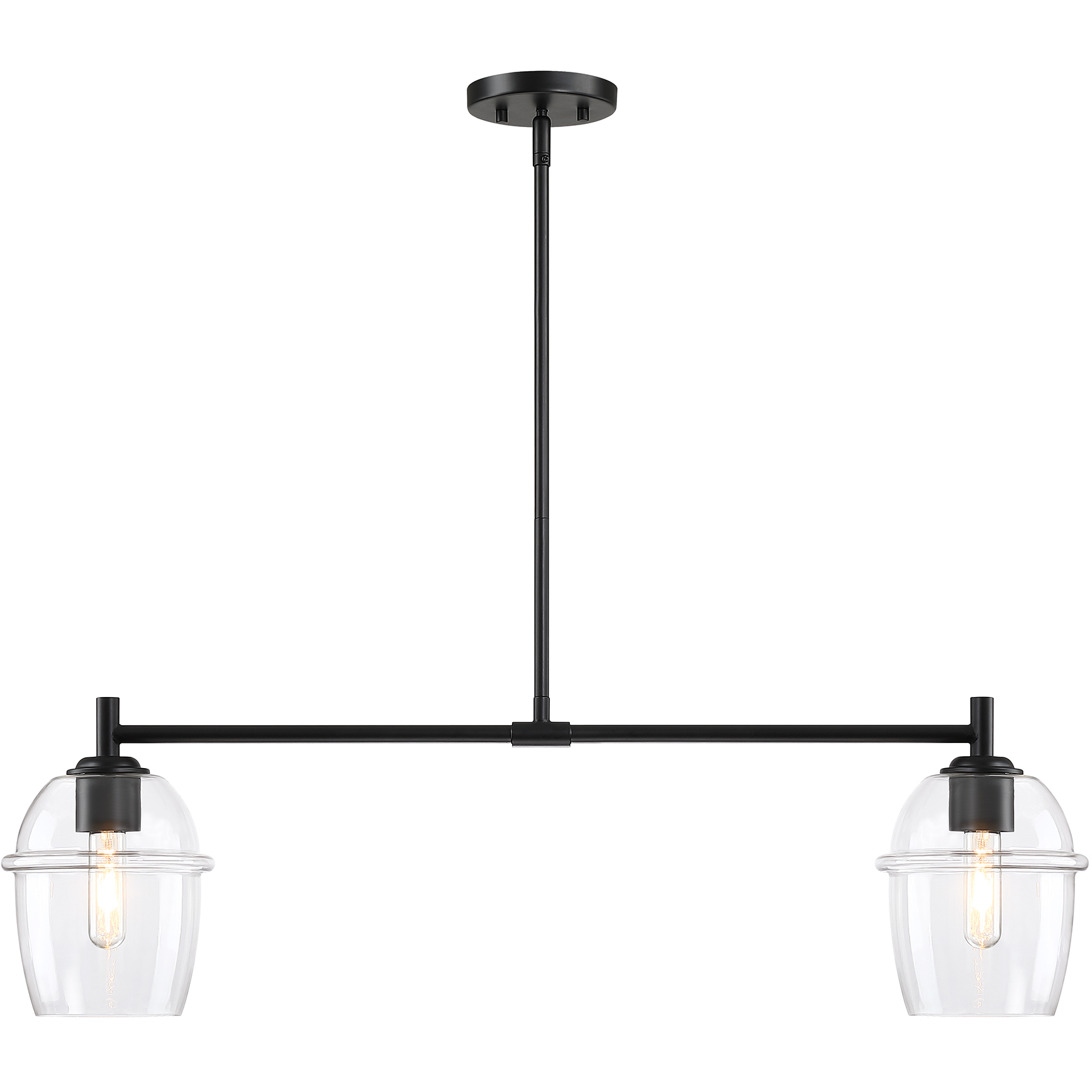 Summer Jazz 2 Light 36 inch Matte Black Island Pendant Ceiling Light