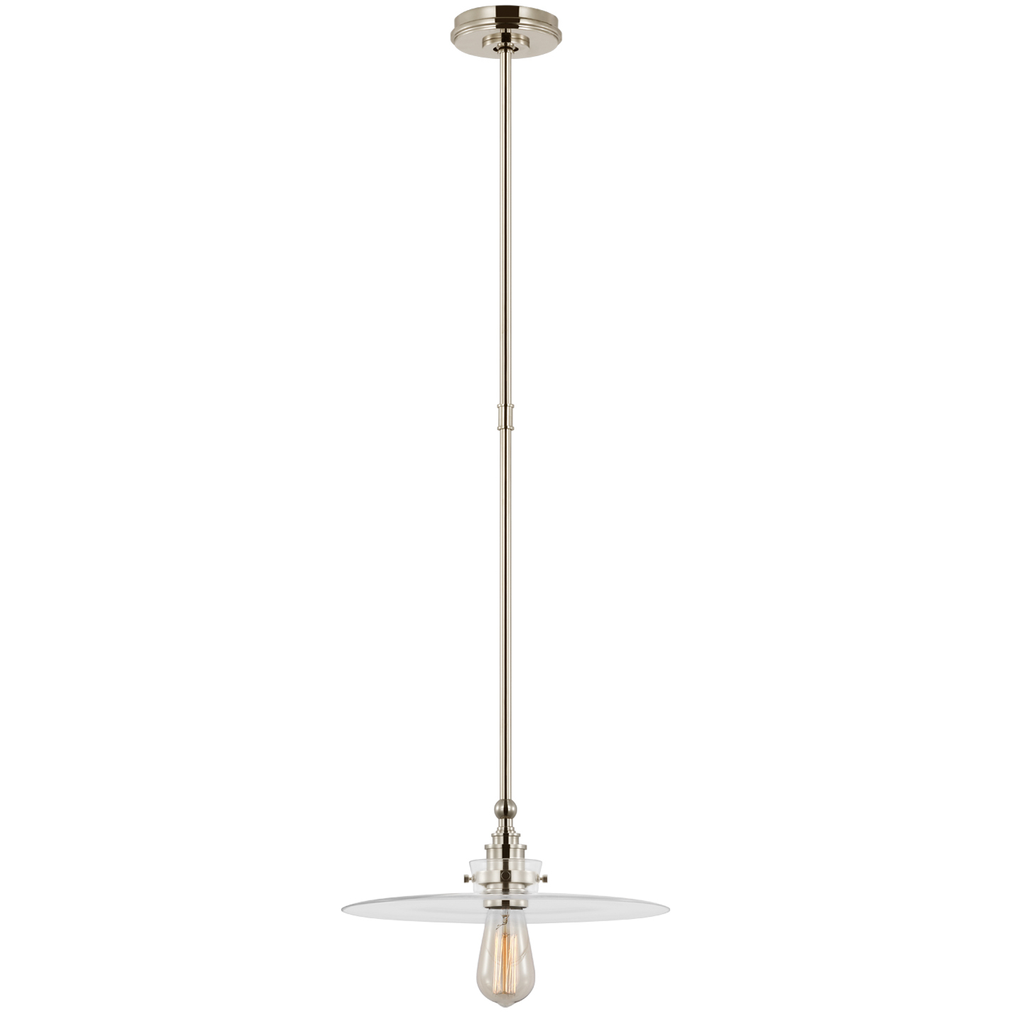 Chapman & Myers Parkington LED 14 inch Polished Nickel Pendant Ceiling Light in Clear Glass