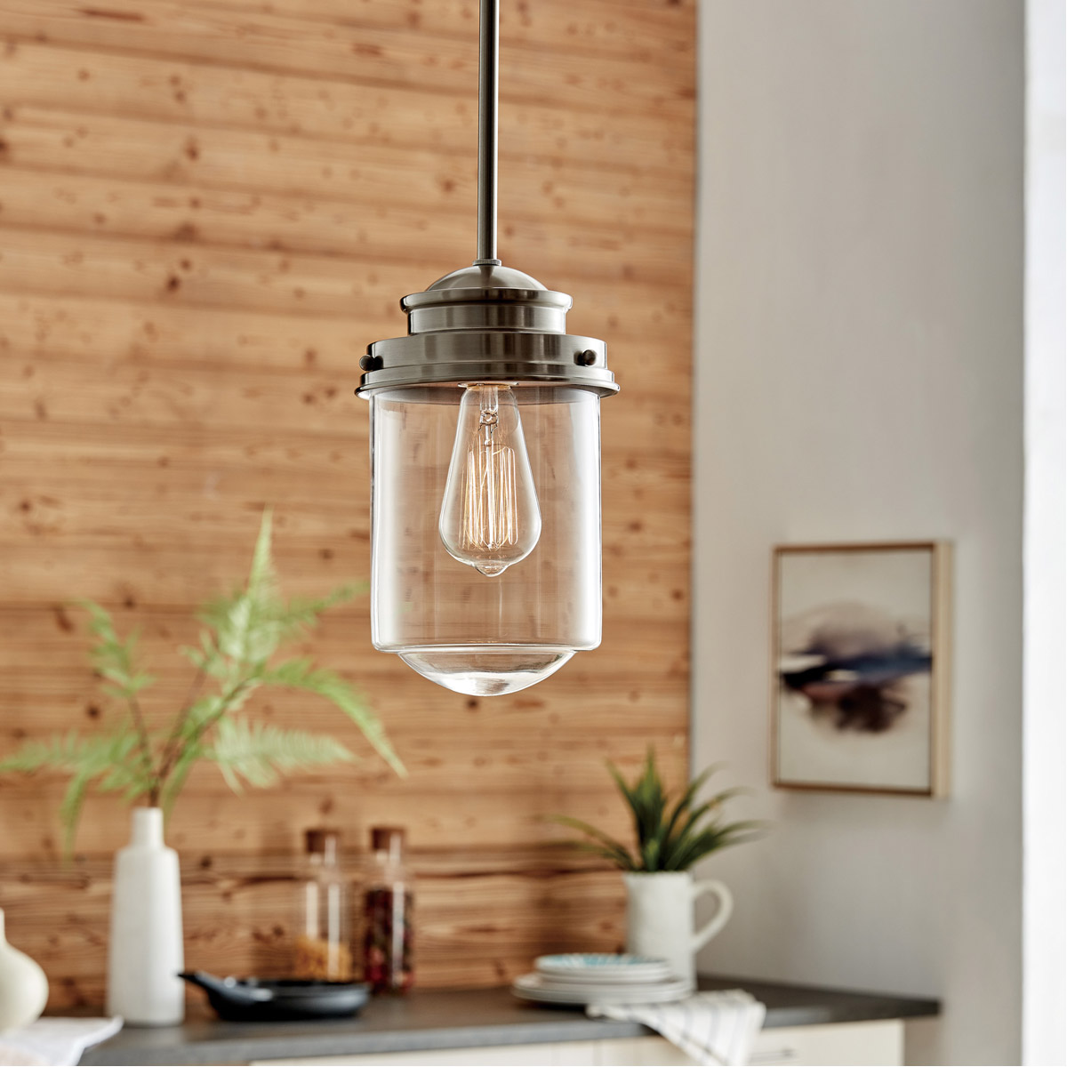 Mullican 1 Light 6.5 inch Brushed Nickel Pendant Ceiling Light