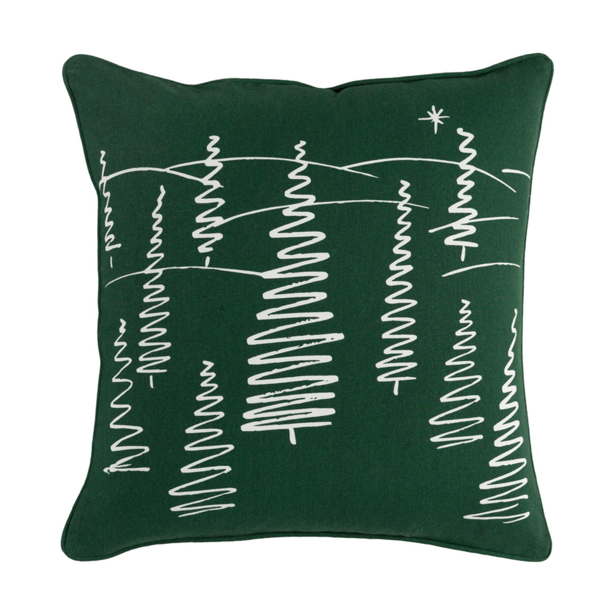 Holiday 18 X 18 inch Dark Green/Ivory Pillow Cover, Square