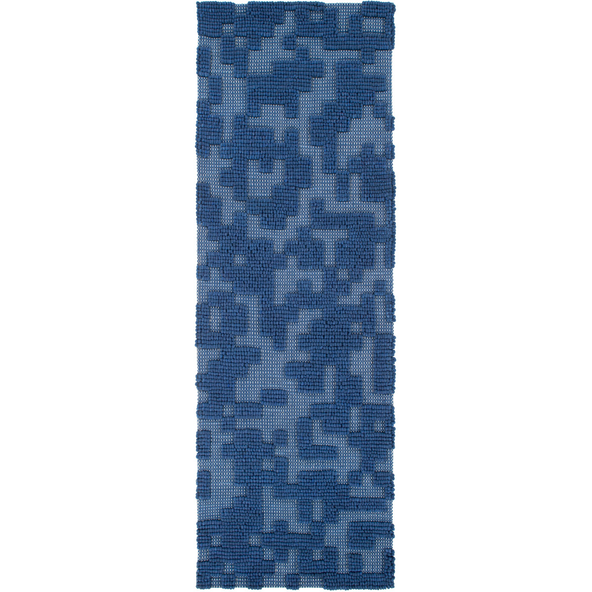 Stencil 96 X 30 inch Navy Rug