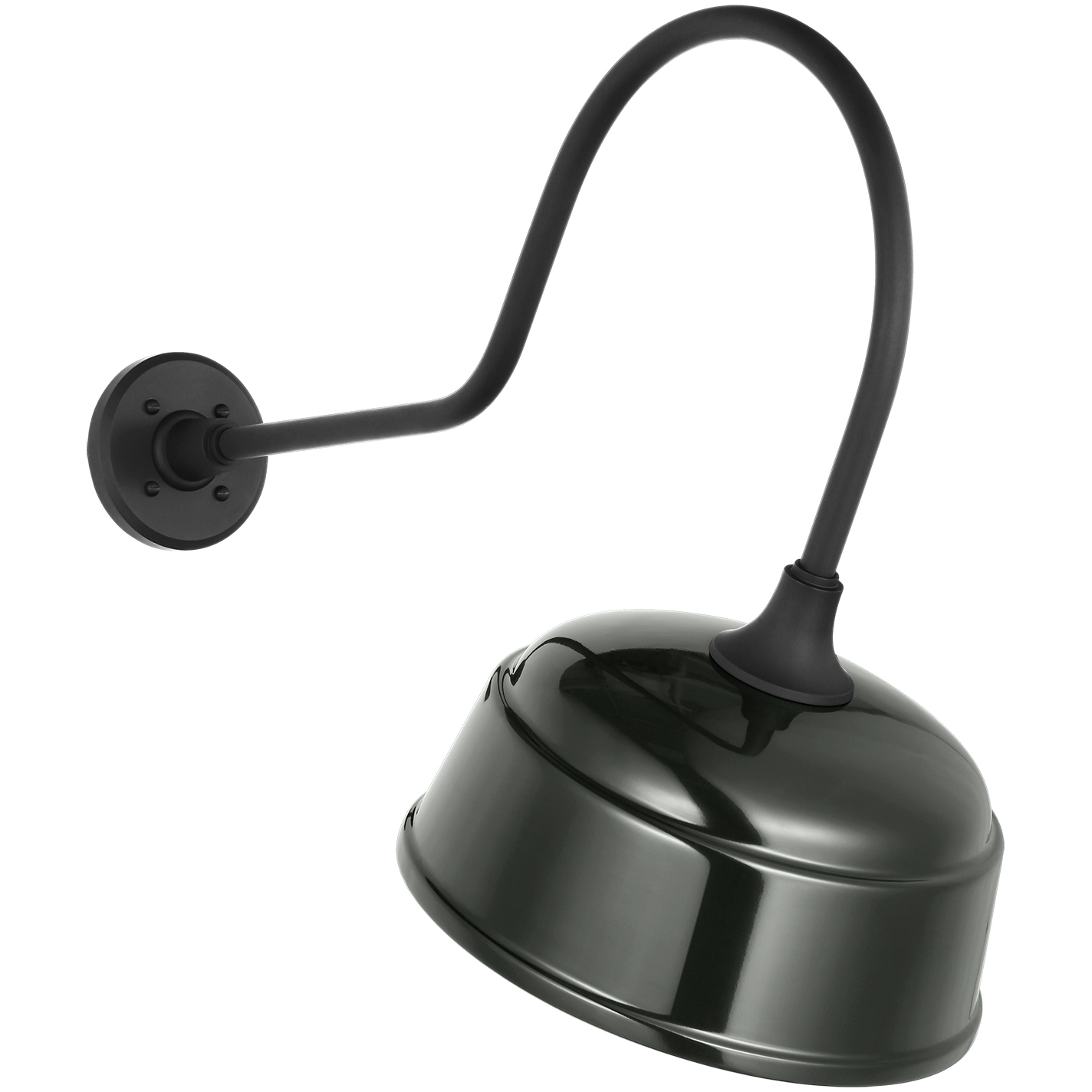 Thomas O'Brien Academy Barn Light LED 22 inch Matte Black Angled Flynn Barn Light in 12.5" Green Rockhouse Shade