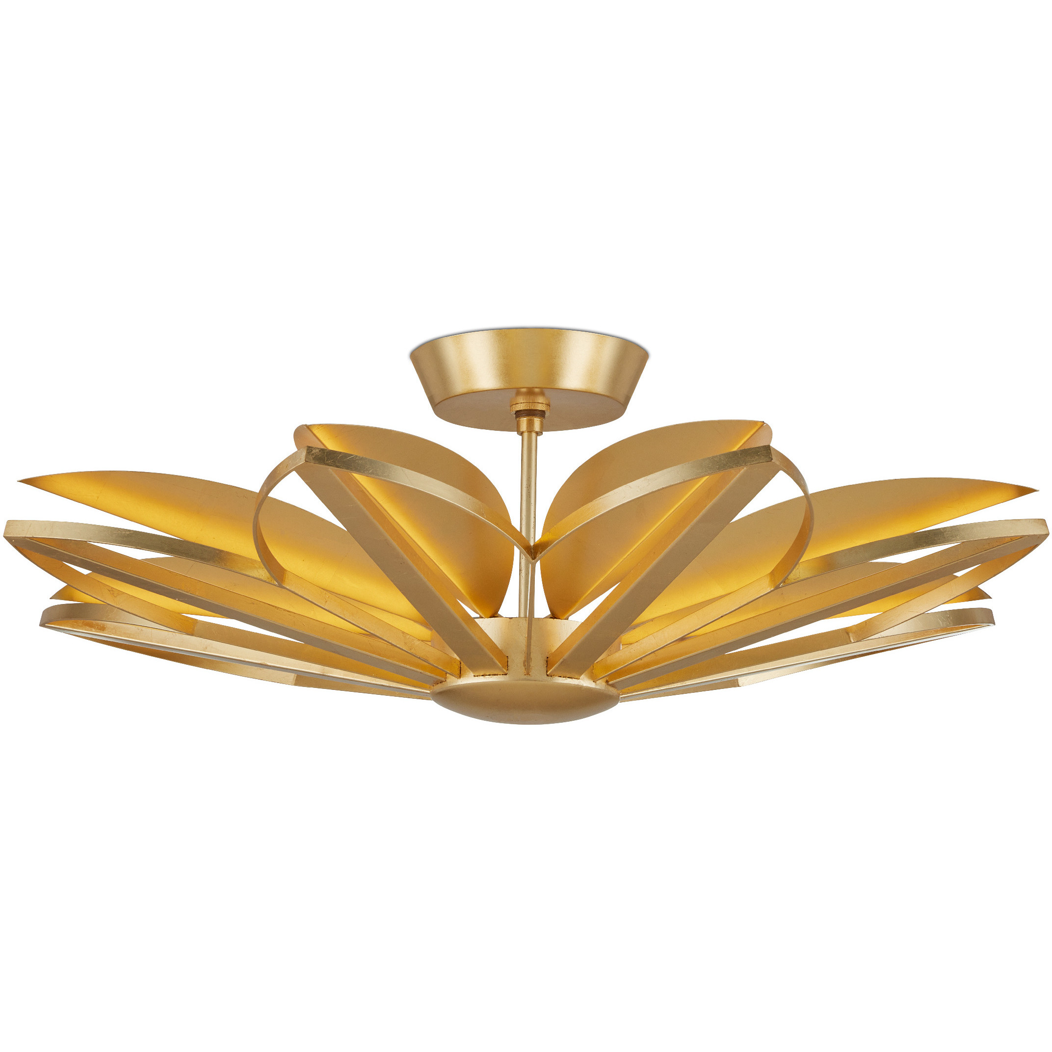 Stewart LED 31.5 inch Gold Leaf Semi-Flush Mount Ceiling Light