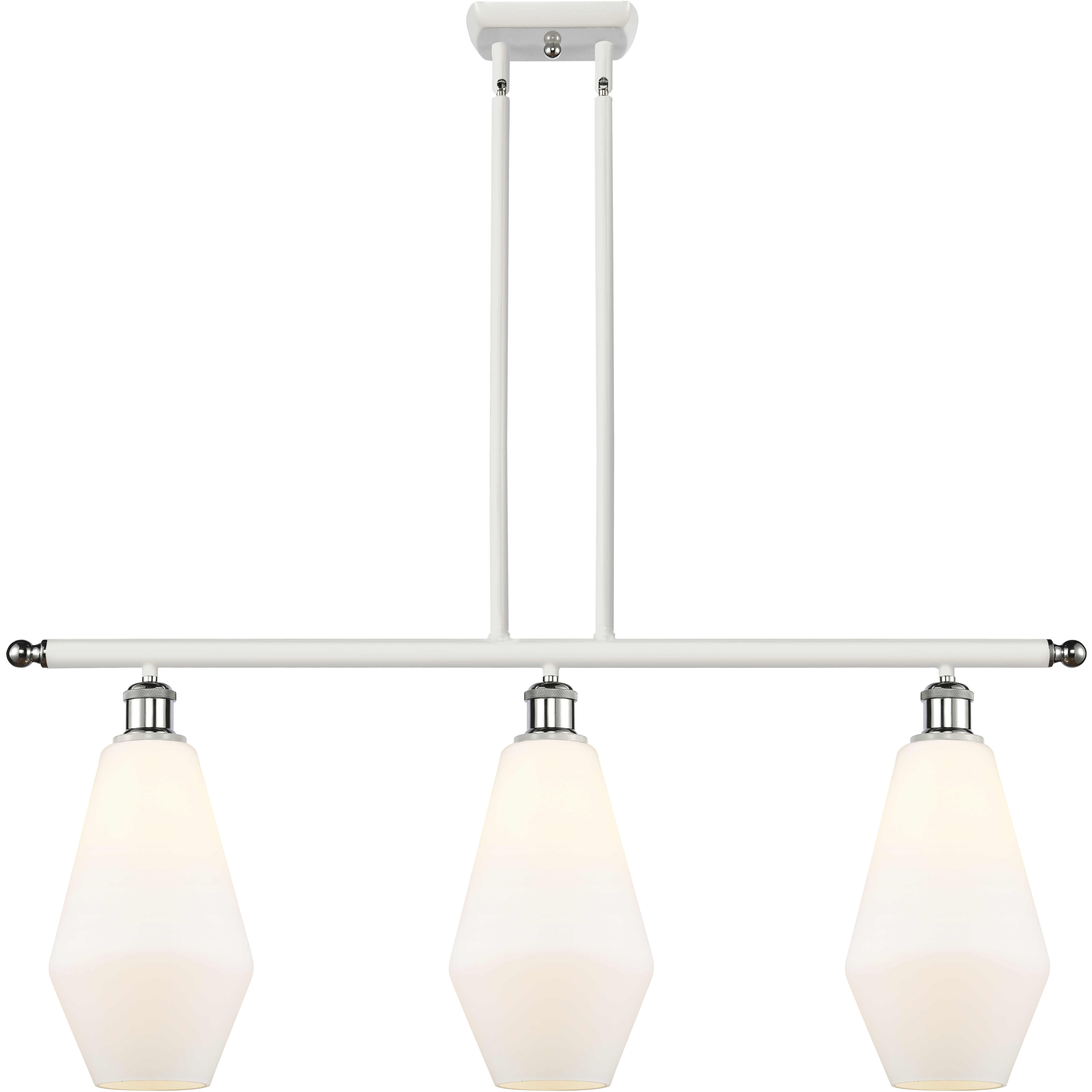 Ballston Cindyrella LED 36 inch White and Polished Chrome Island Light Ceiling Light in Matte White Glass