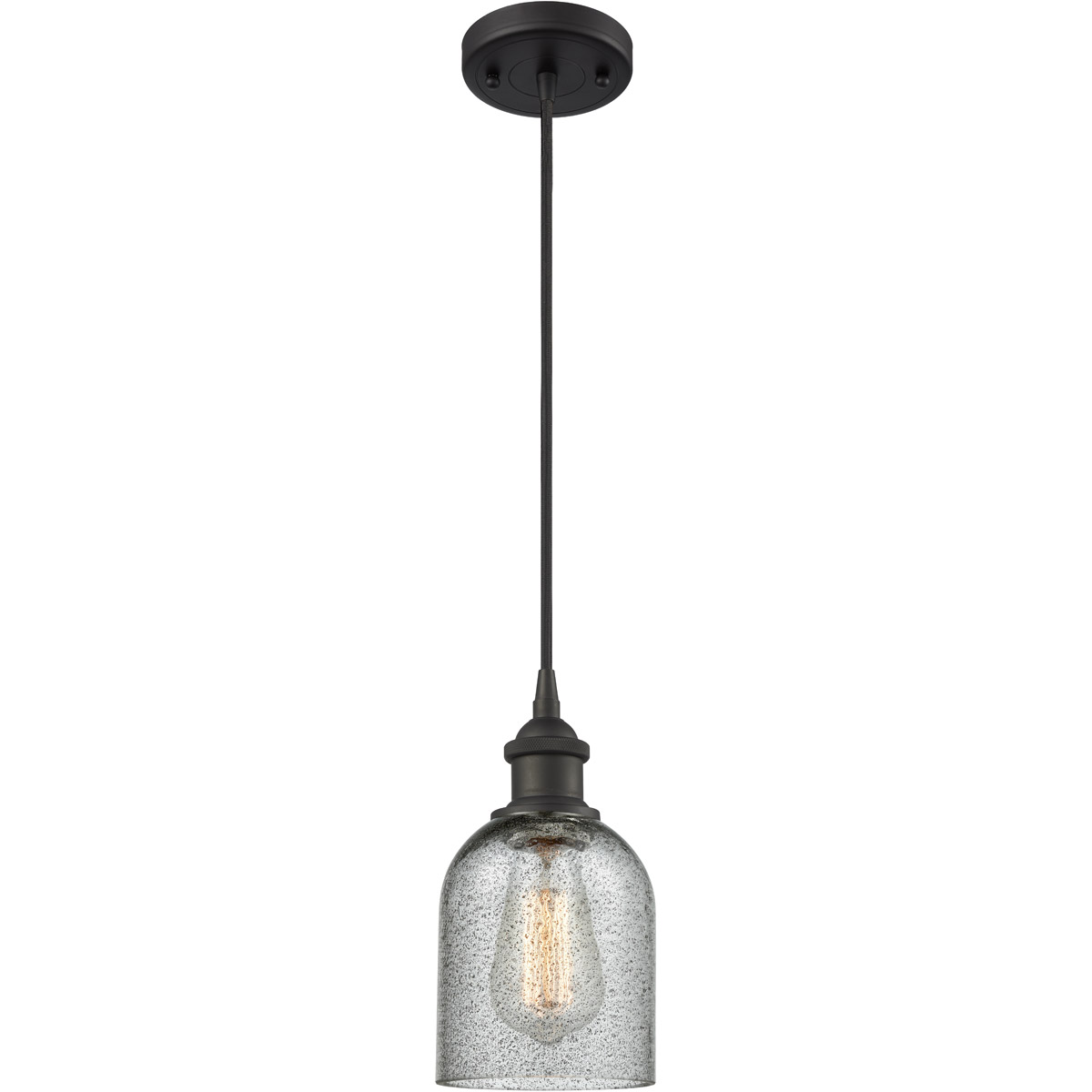 Ballston Caledonia 1 Light 5 inch Oil Rubbed Bronze Mini Pendant Ceiling Light in Charcoal Glass, Ballston