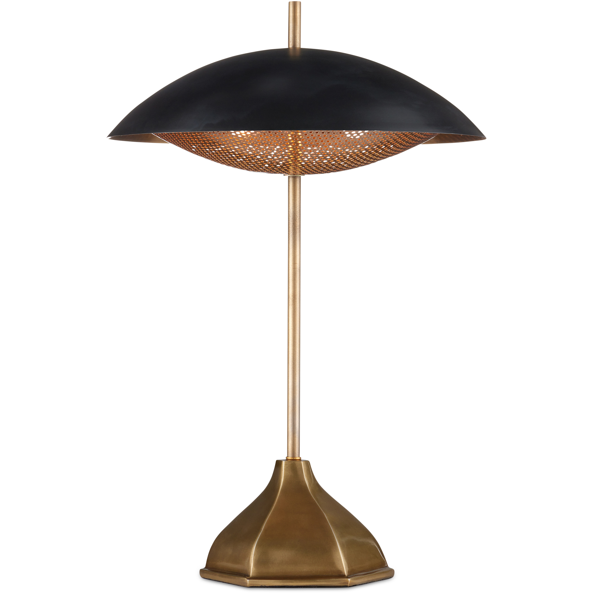 Currey Company 6000 0912 Domville 21 inch 7 watt Antique Brass Black Table Lamp Portable Light