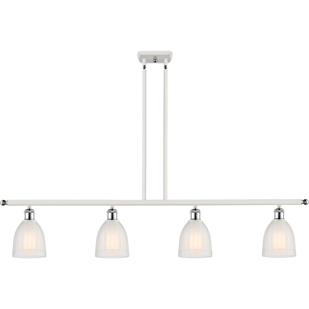 Ballston Brookfield LED 48 inch White and Polished Chrome Island Light Ceiling Light in White Glass, Ballston