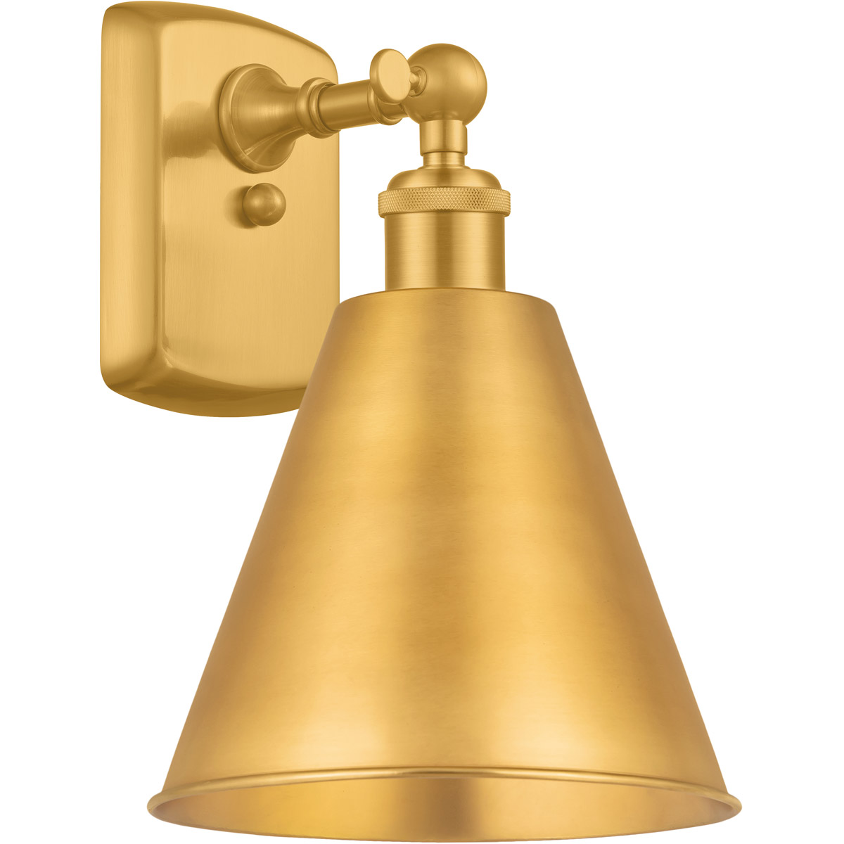 Ballston Cone LED 8 inch Satin Gold Sconce Wall Light
