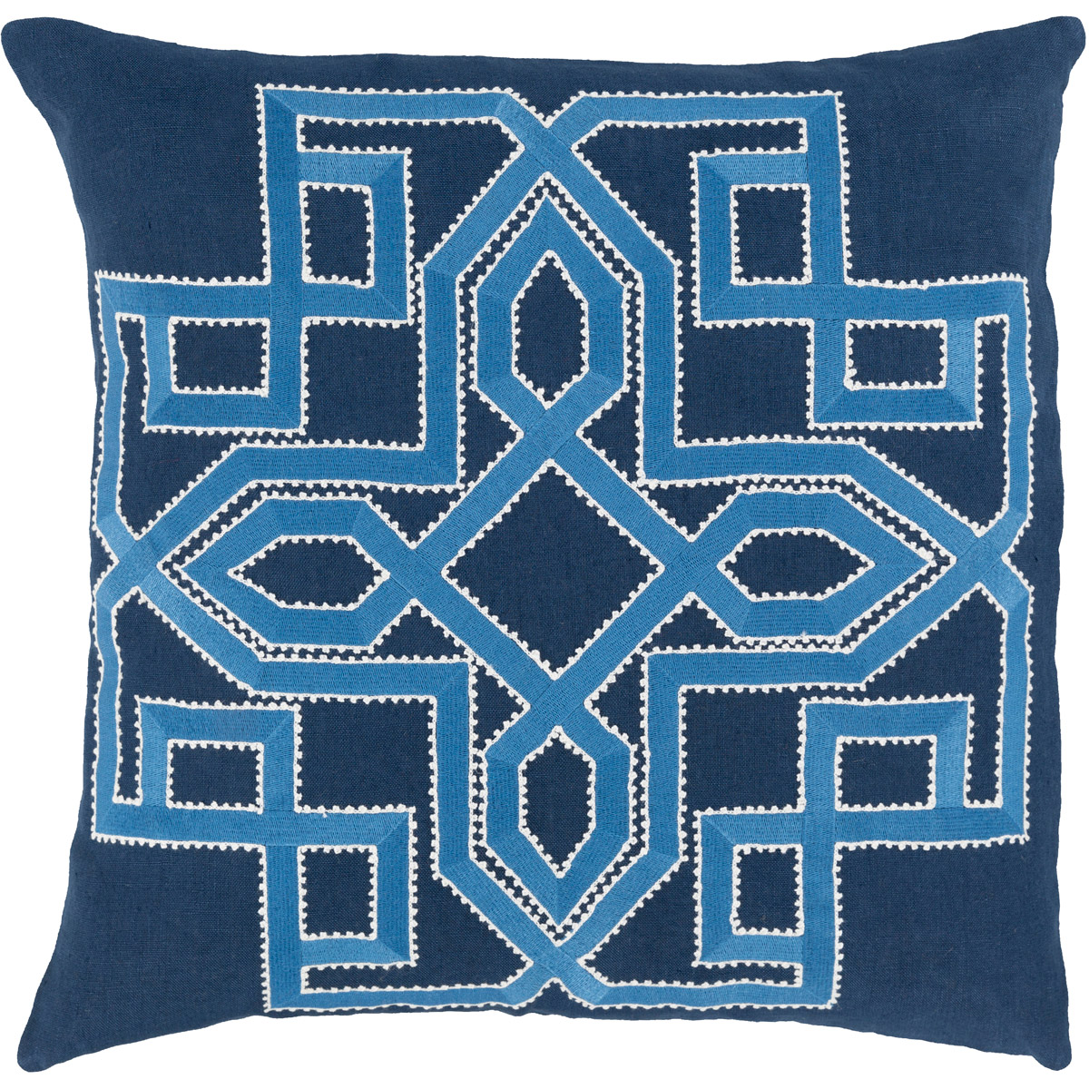 Gatsby 20 inch Ivory, Sky Blue, Navy Pillow Kit