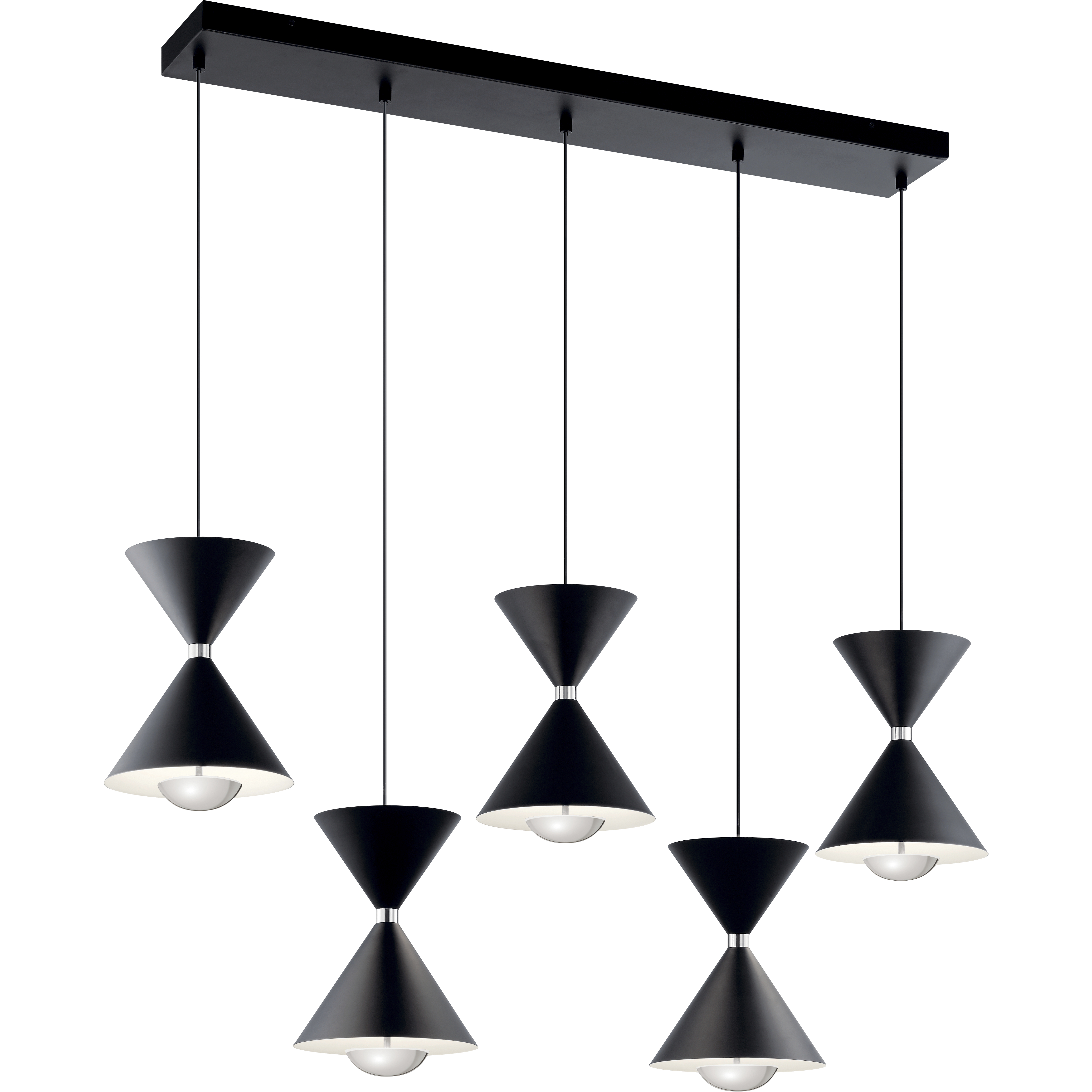 Kordan LED 7.75 inch Matte Black Chandelier Ceiling Light, Linear (Single)