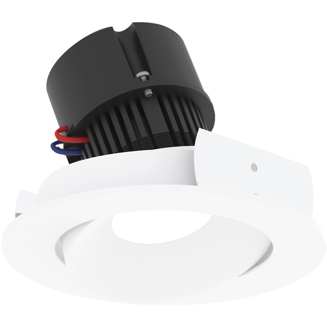 Pearl Bright White Reflector / Bright White Flange LED Round Adjustable Cone Retrofit in 3000K, 4" Retrofit